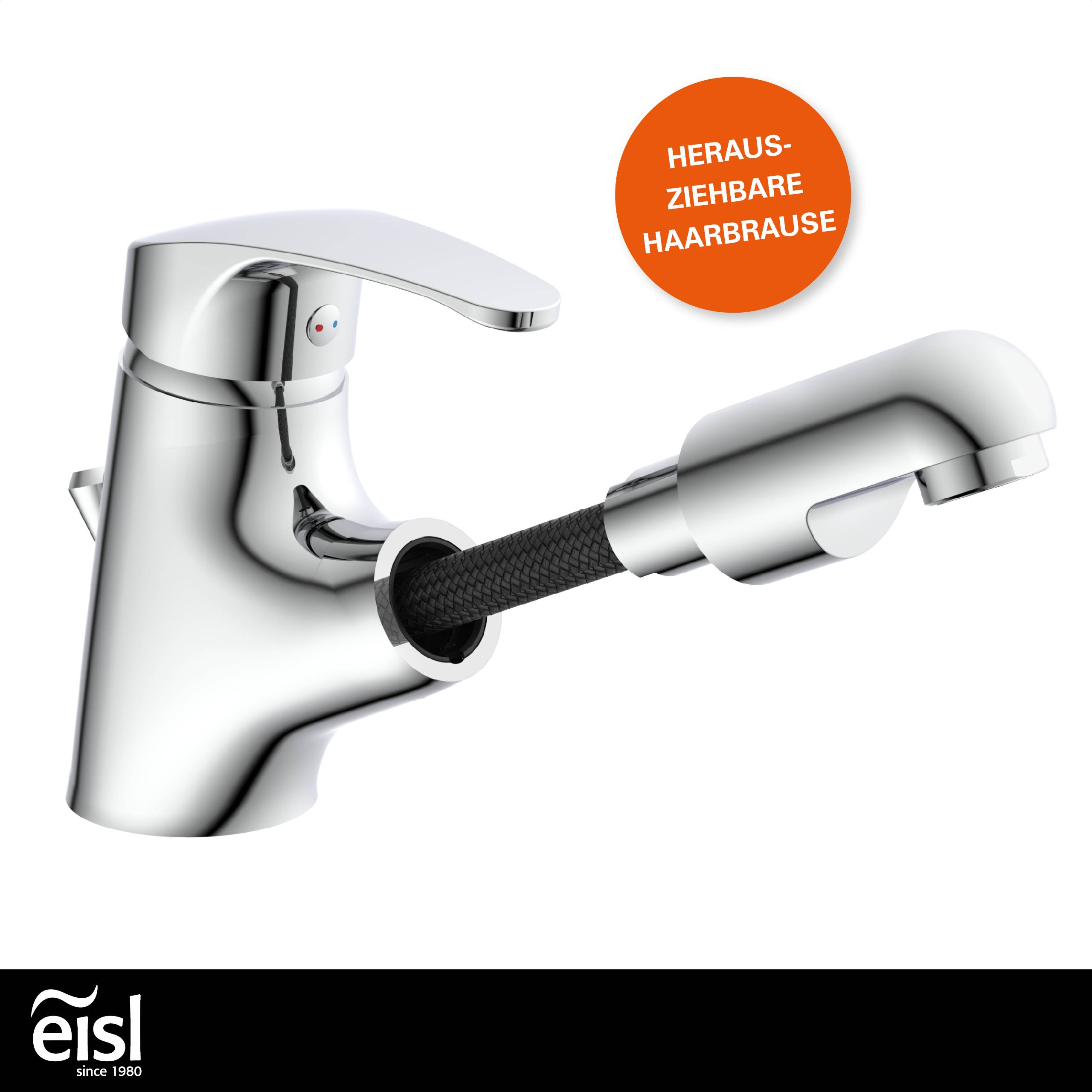 VICO Waschtischarmatur, Chrom, mit herausziehbarer Haarbrause