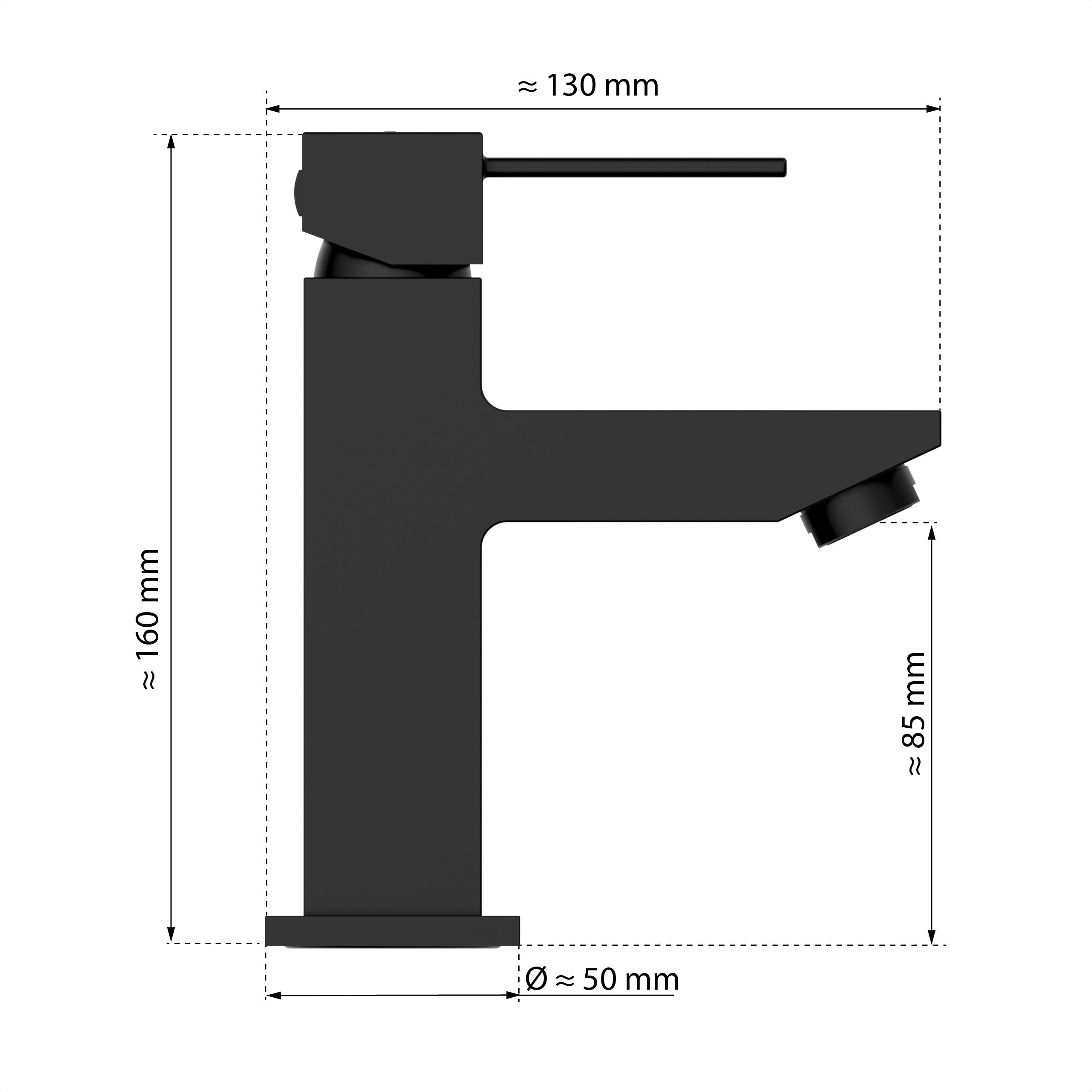 CALVINO Waschtischarmatur, Schwarz matt
