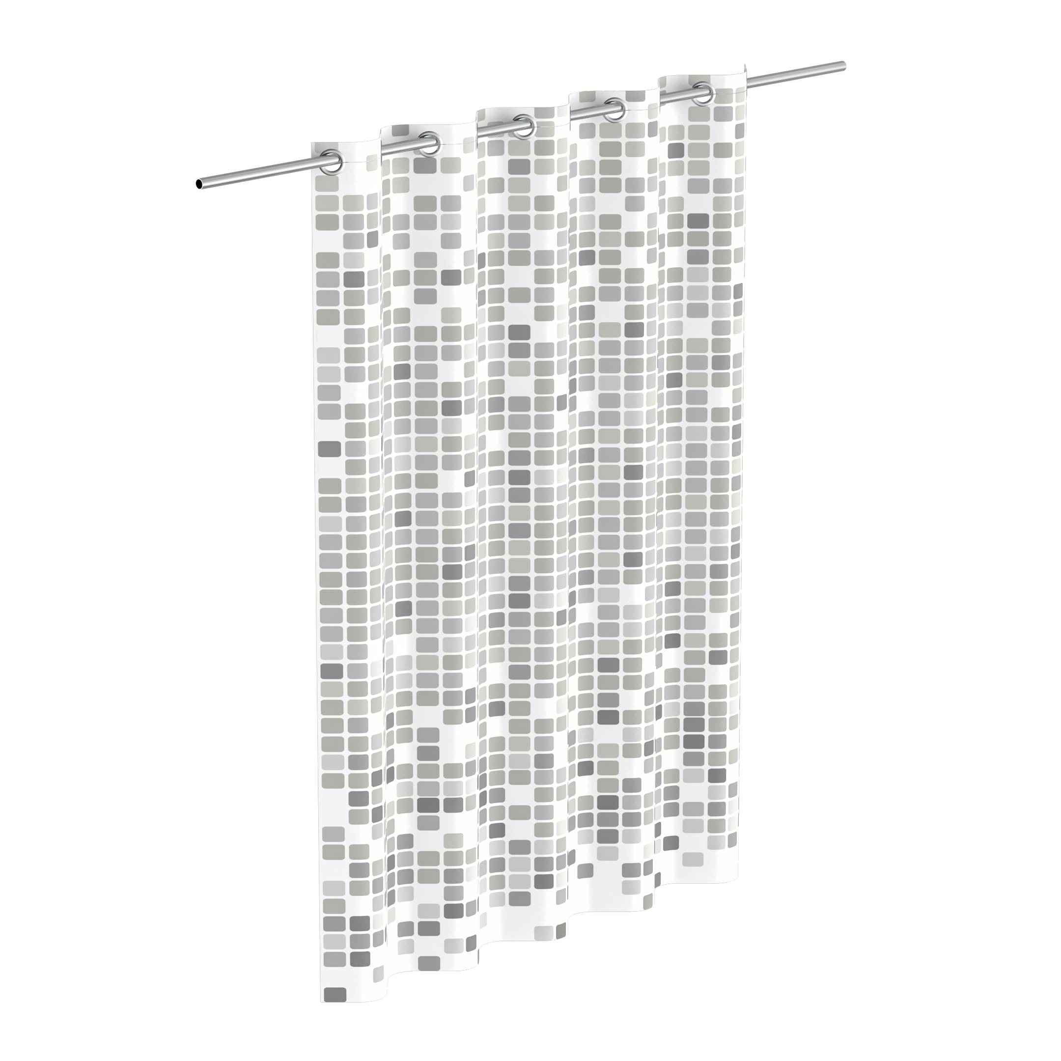 Duschvorhang, Mosaik Grau