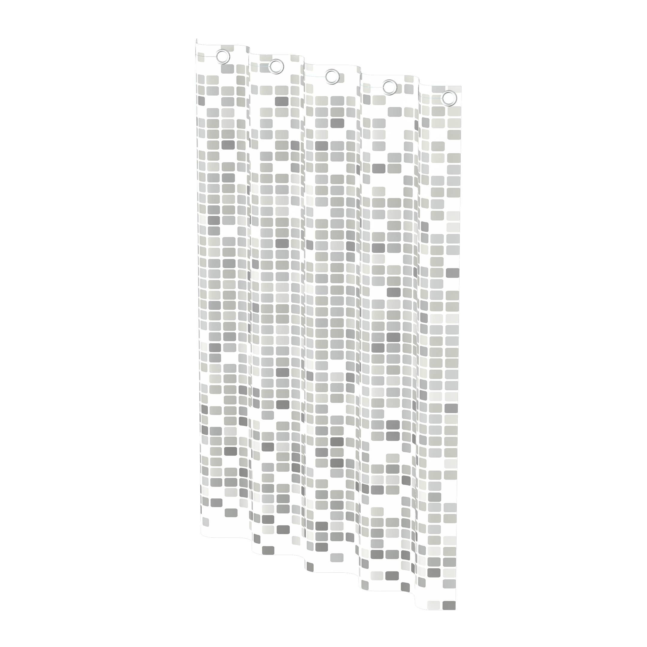Duschvorhang, Mosaik Grau