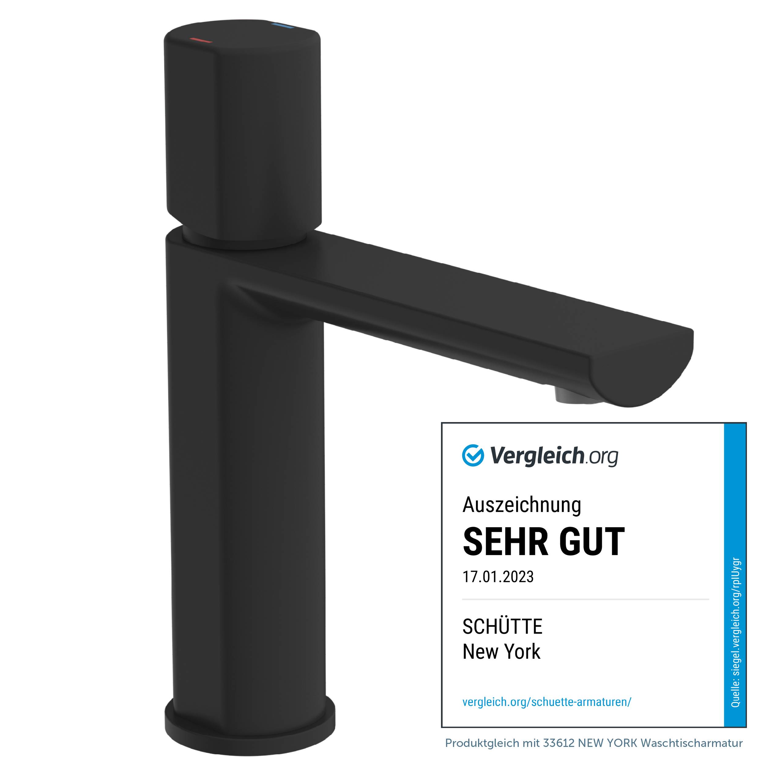 NEW YORK Waschtischarmatur, Schwarz matt