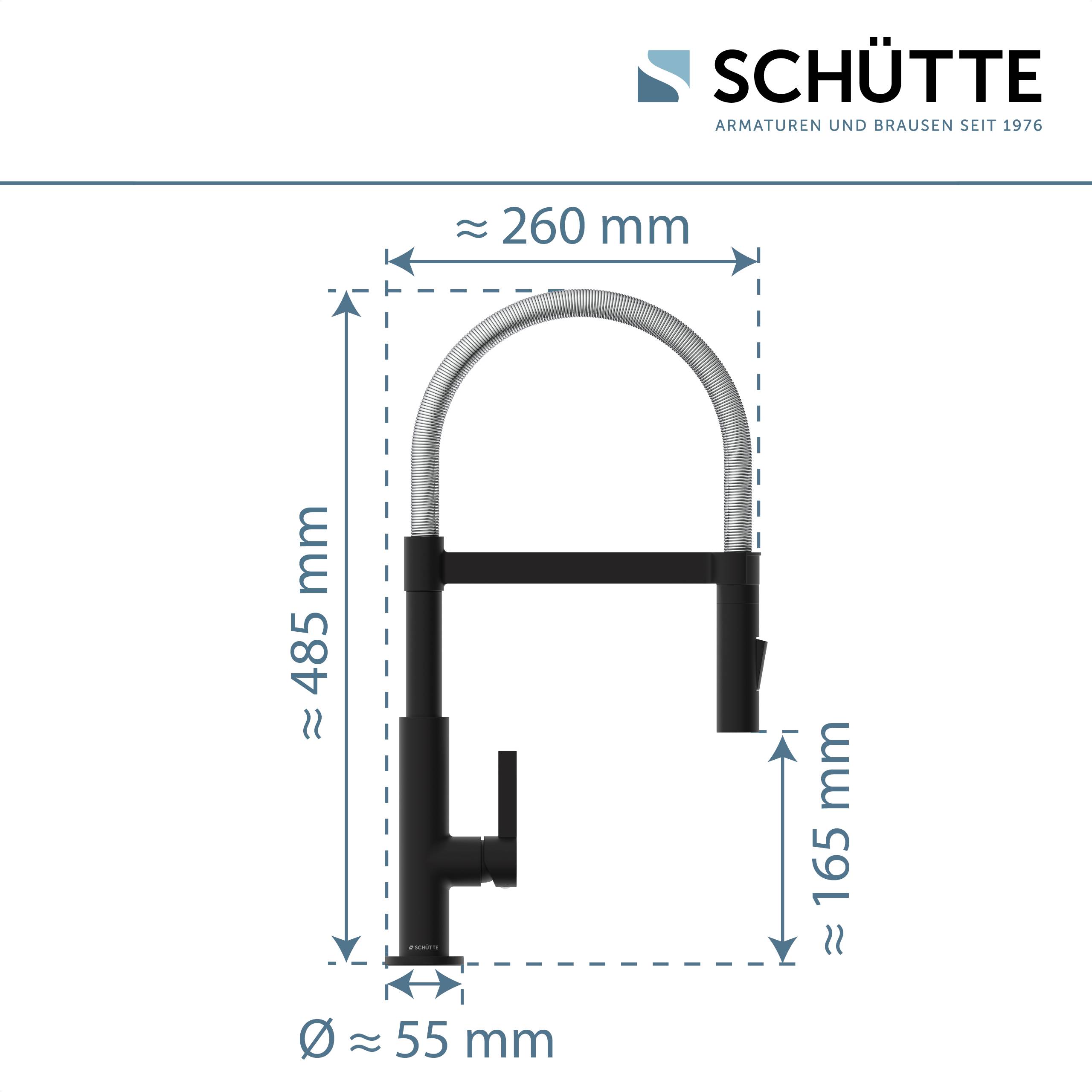 MIAMI Spiralfeder Spültischarmatur, Chrom/Schwarz matt