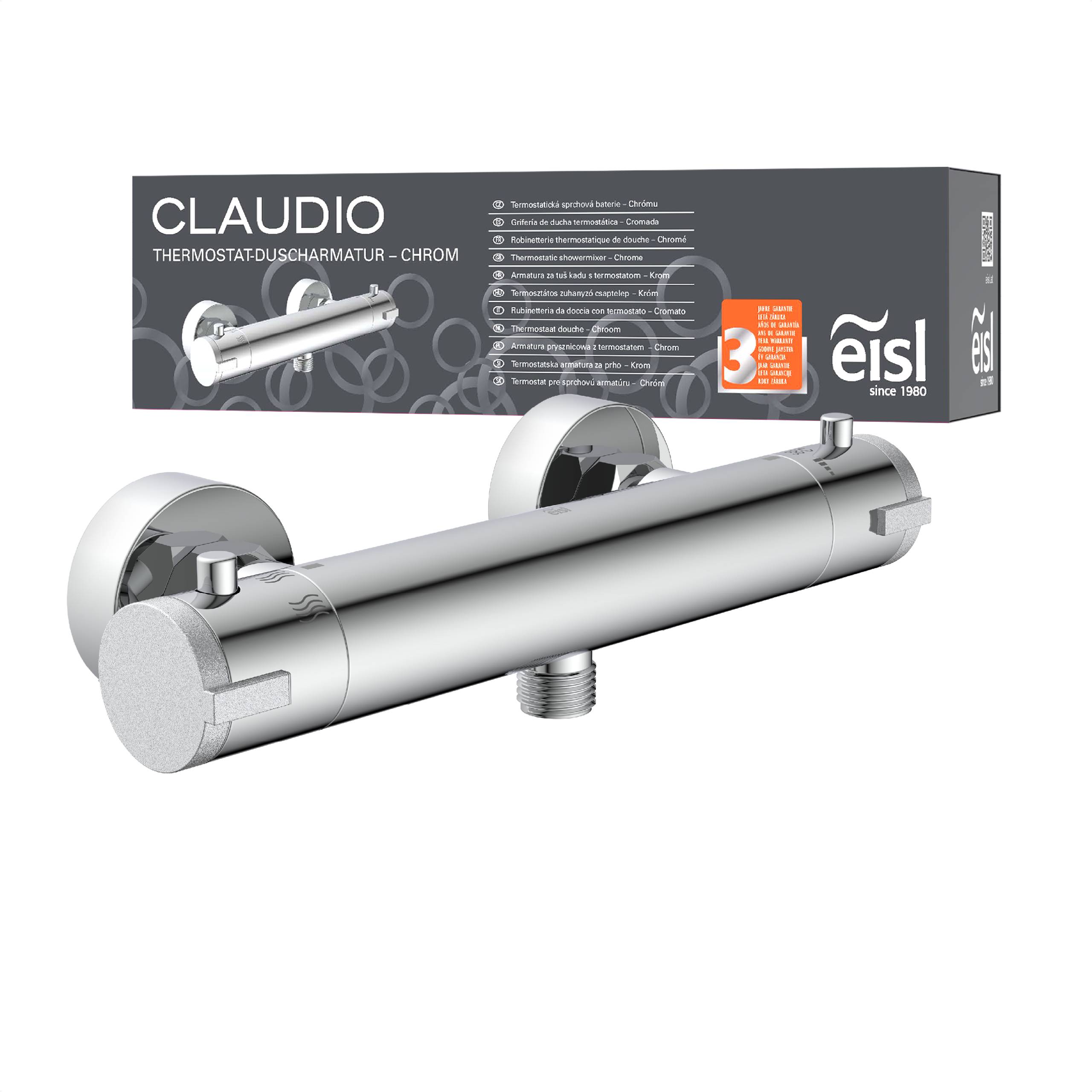 CLAUDIO Thermostat Duscharmatur, Chrom