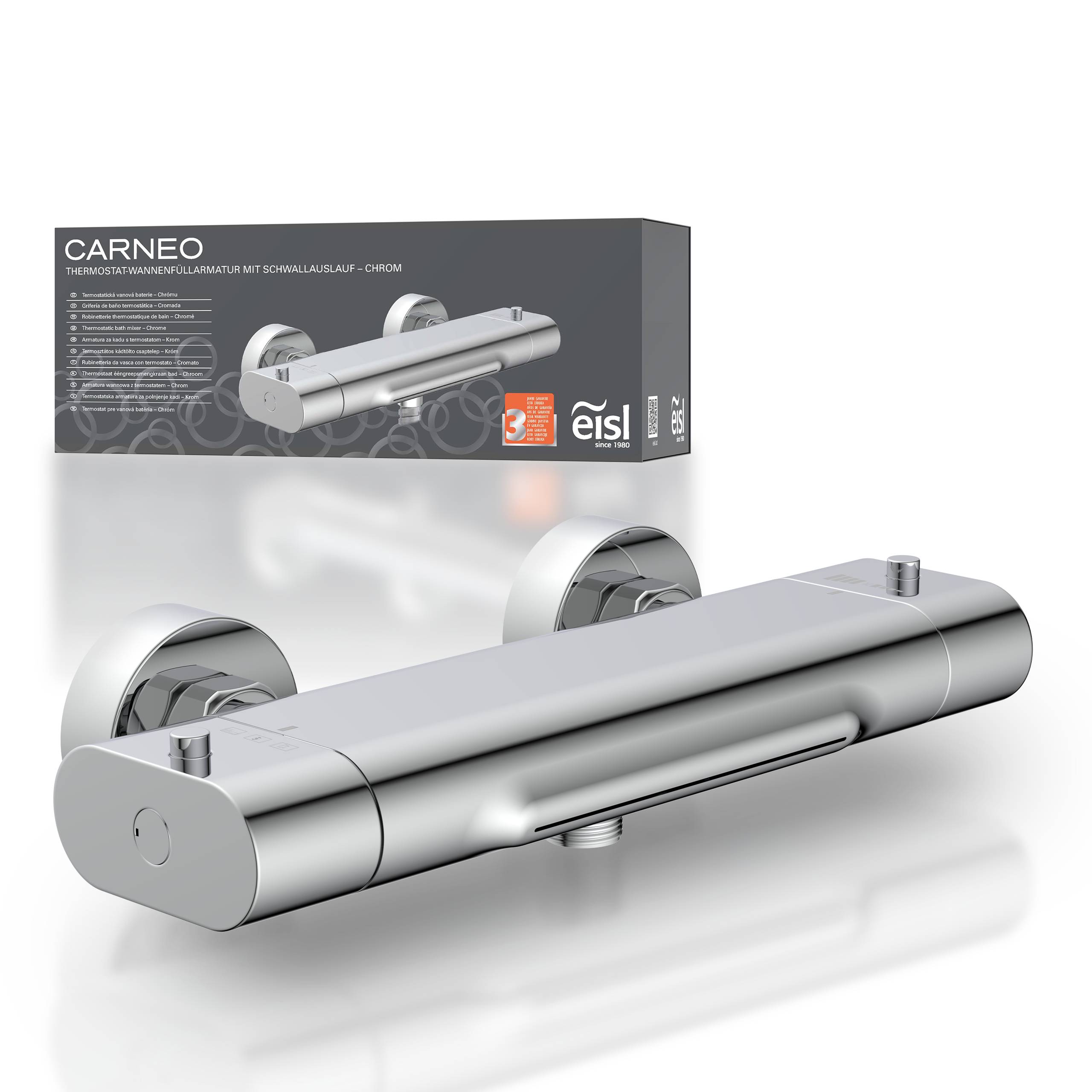 CARNEO Wannenfüllarmatur, Chrom, mit Schwallauslauf
