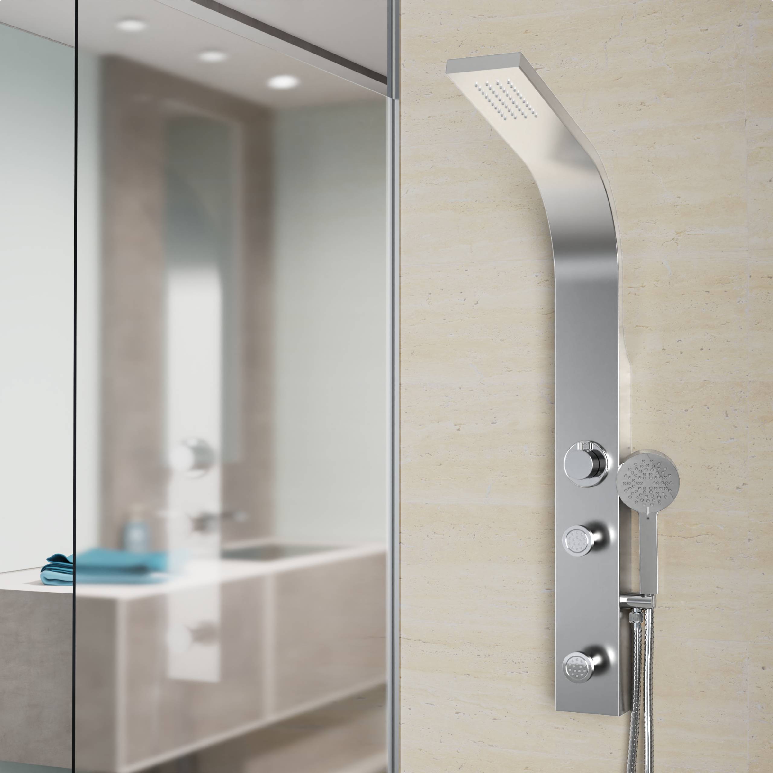 SANSIBAR Duschpaneel, Edelstahl
