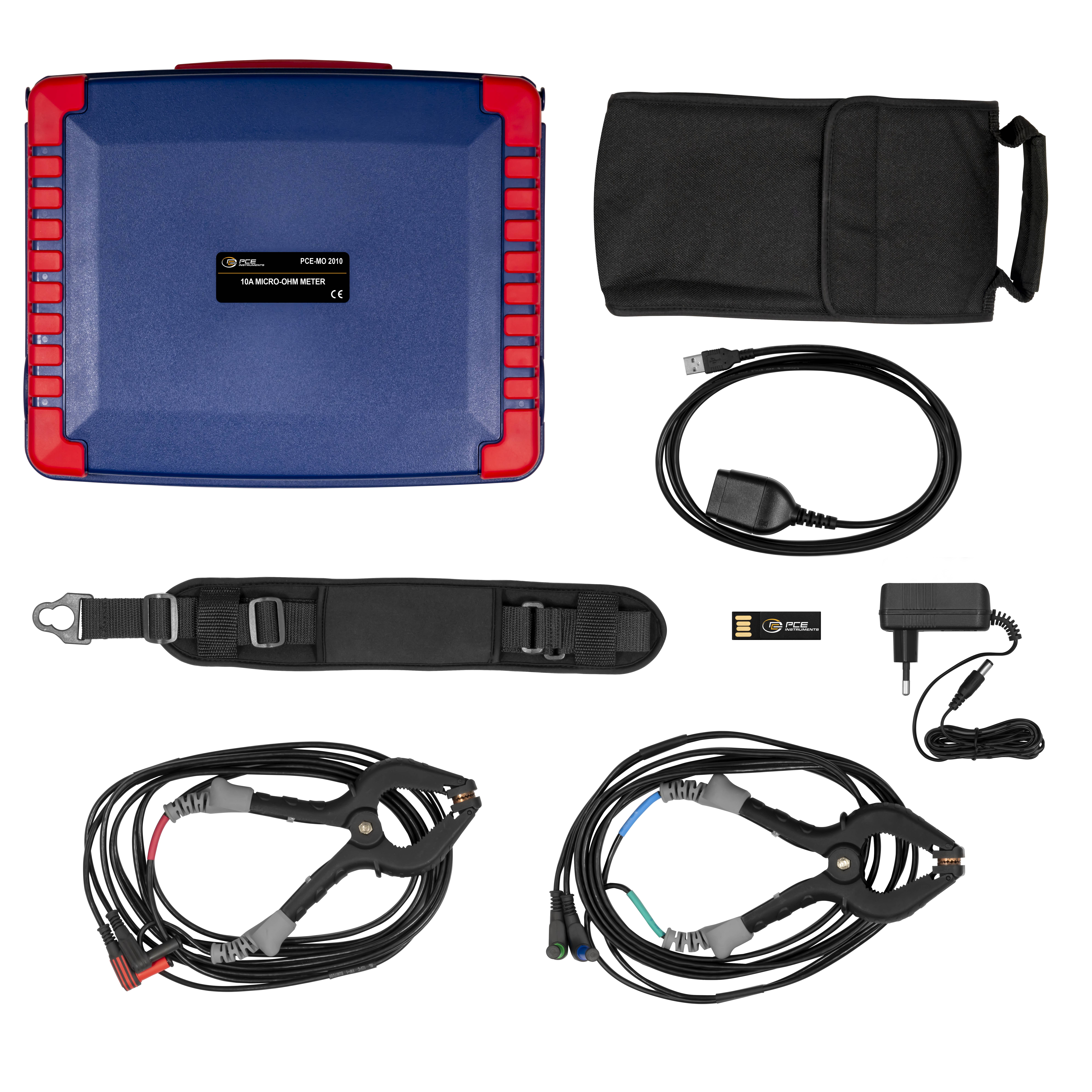 PCE Instruments Ohmmeter PCE-MO 2010 4-Leiter-Messmethode |0 µΩ … 200 Ω |7 wählbare Messbereiche |LCD mit Beleuchtung