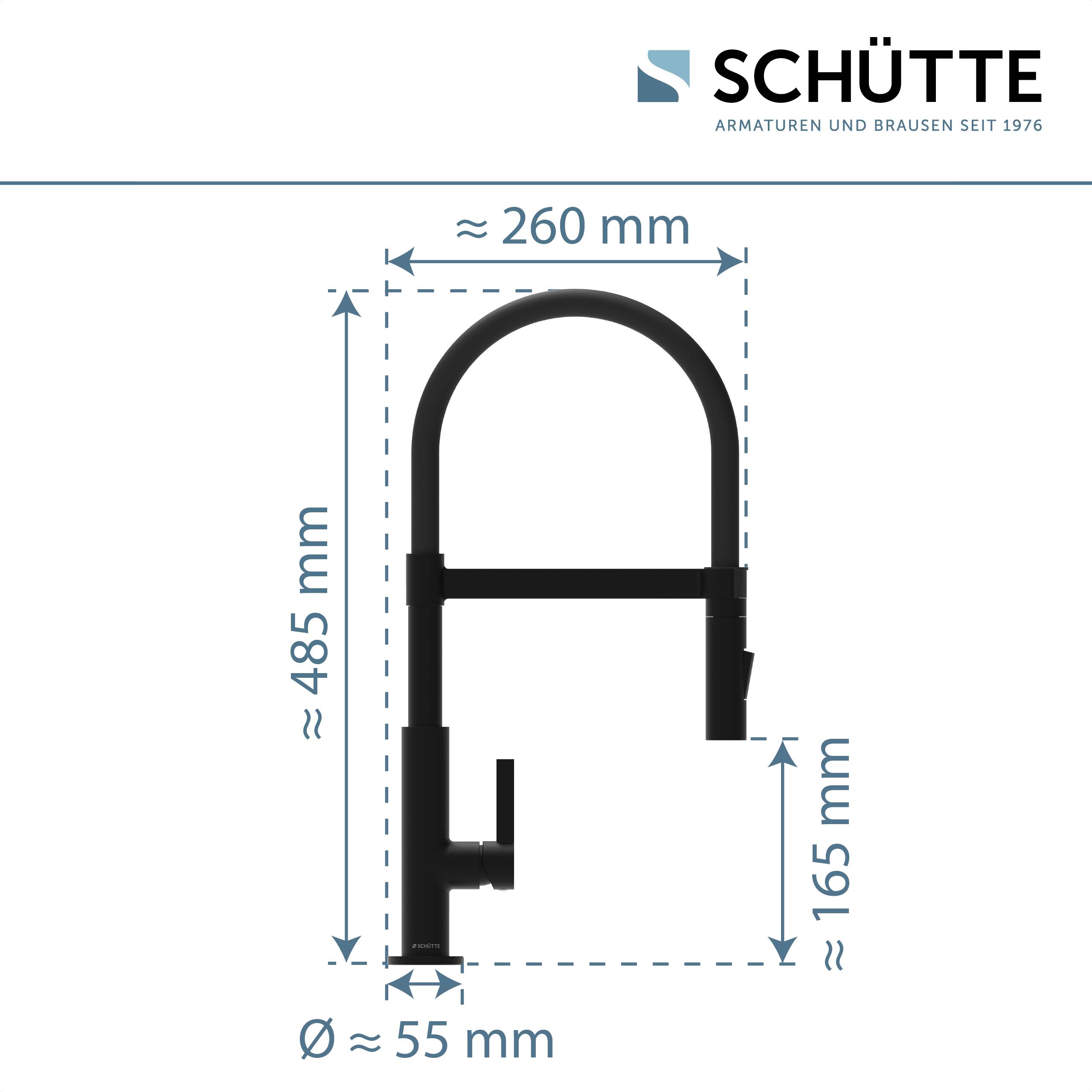 MIAMI Spültischarmatur, Schwarz matt, mit Soft-Touch Schlauch