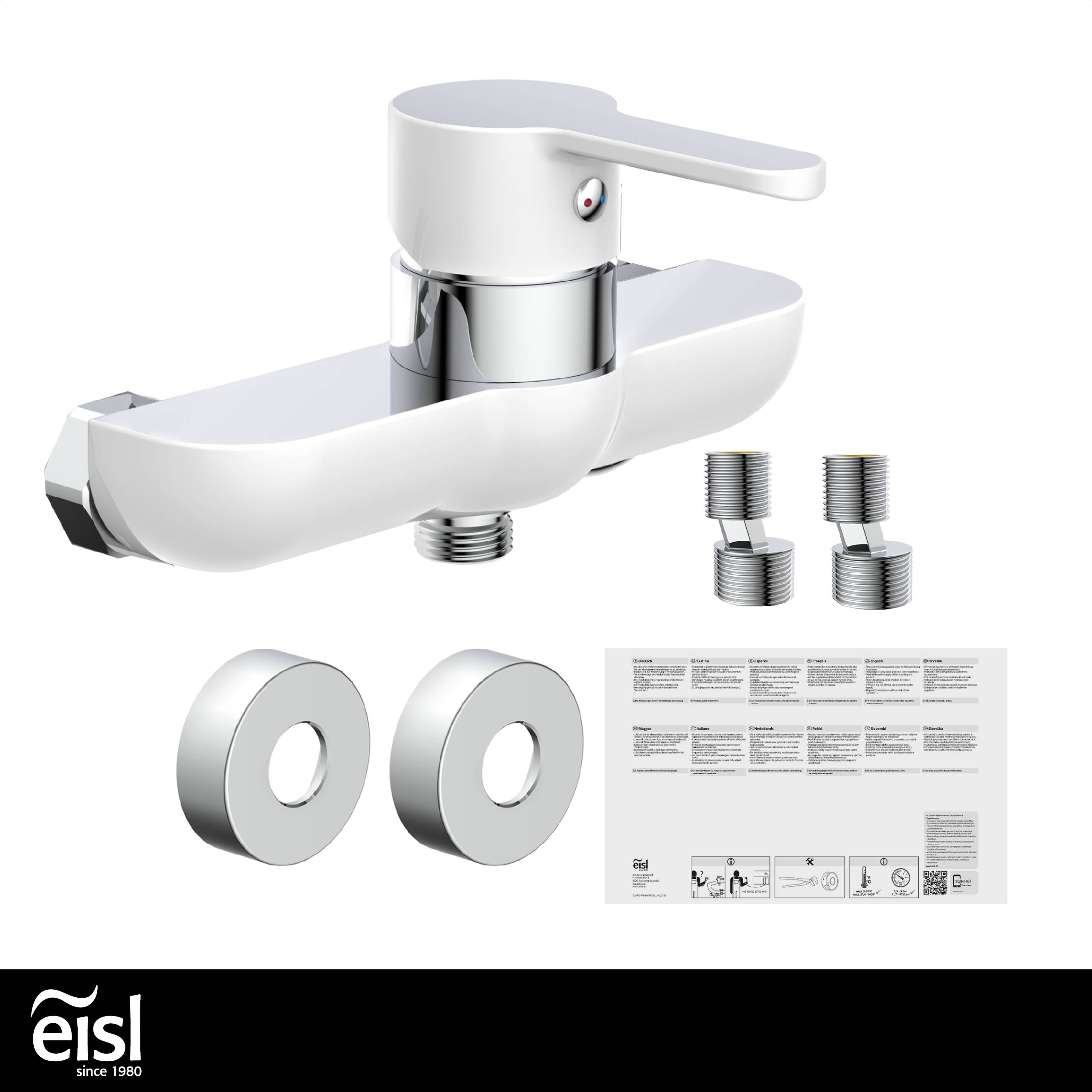 DIZIANI Duscharmatur, Weiß/Chrom