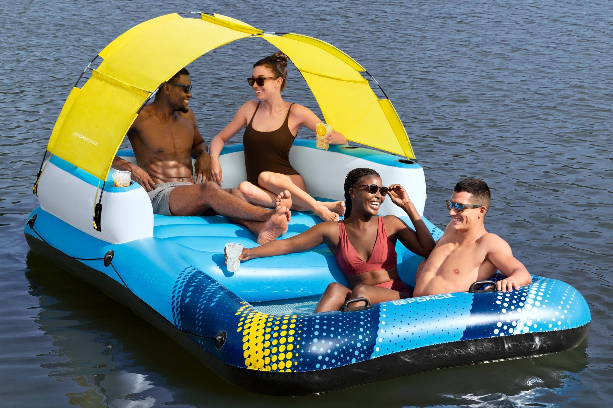 Bestway Hydro Force Summer Oasis Badeinsel für 4 Personen mit Sonnendach