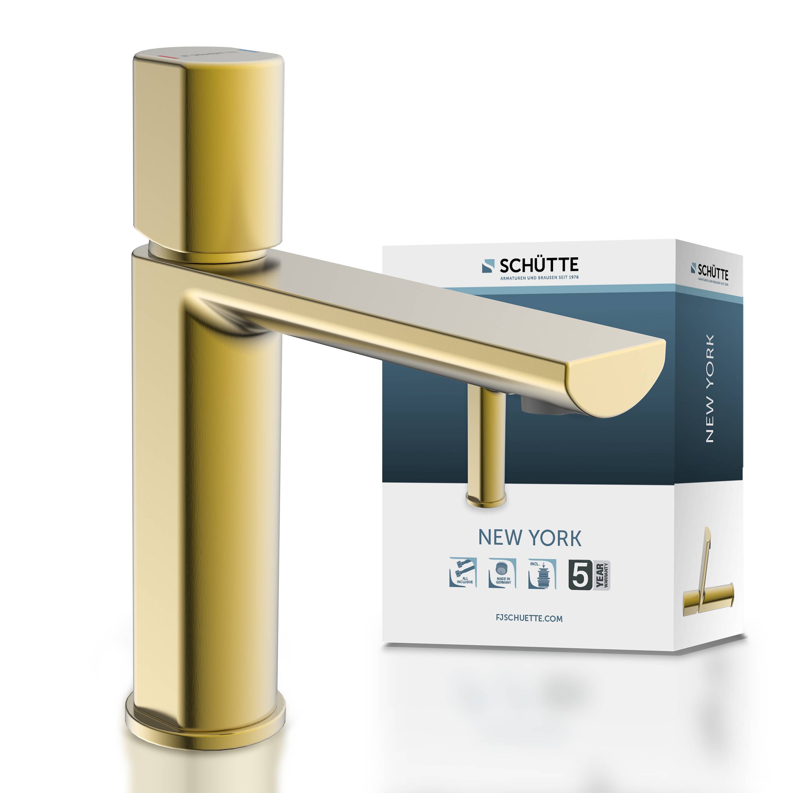 NEW YORK Waschtischarmatur, Gold matt