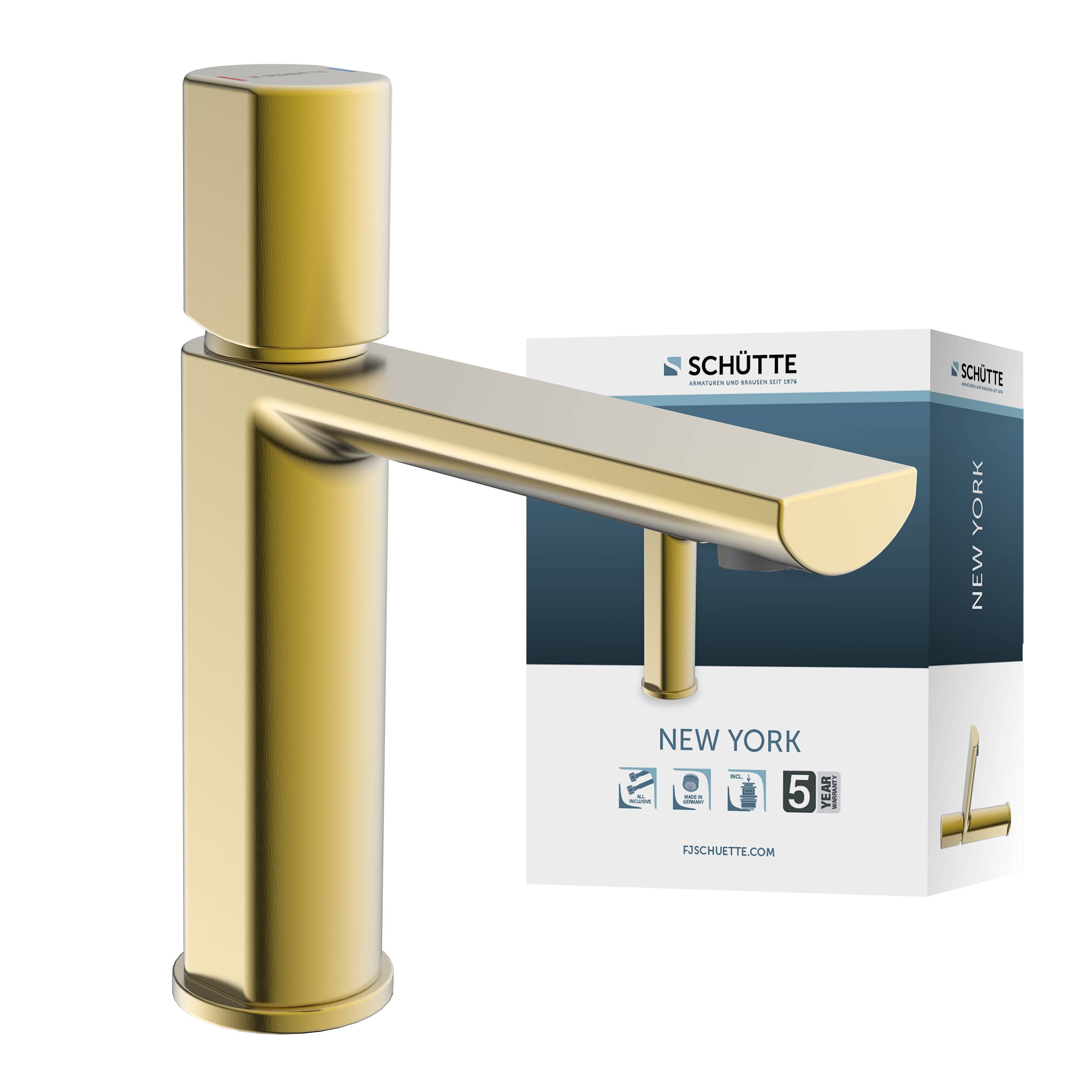 NEW YORK Waschtischarmatur, Gold matt