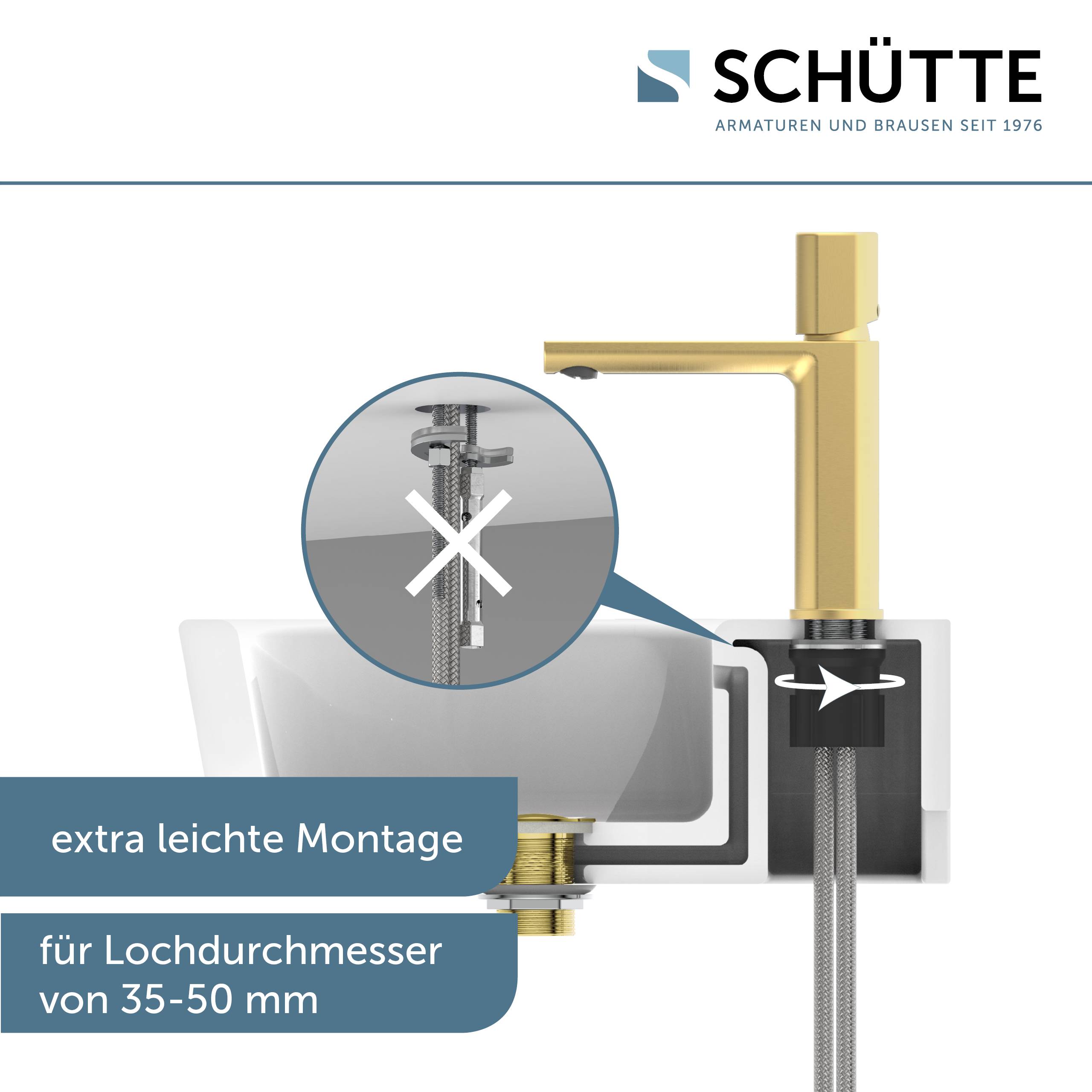 NEW YORK Waschtischarmatur, Gold matt