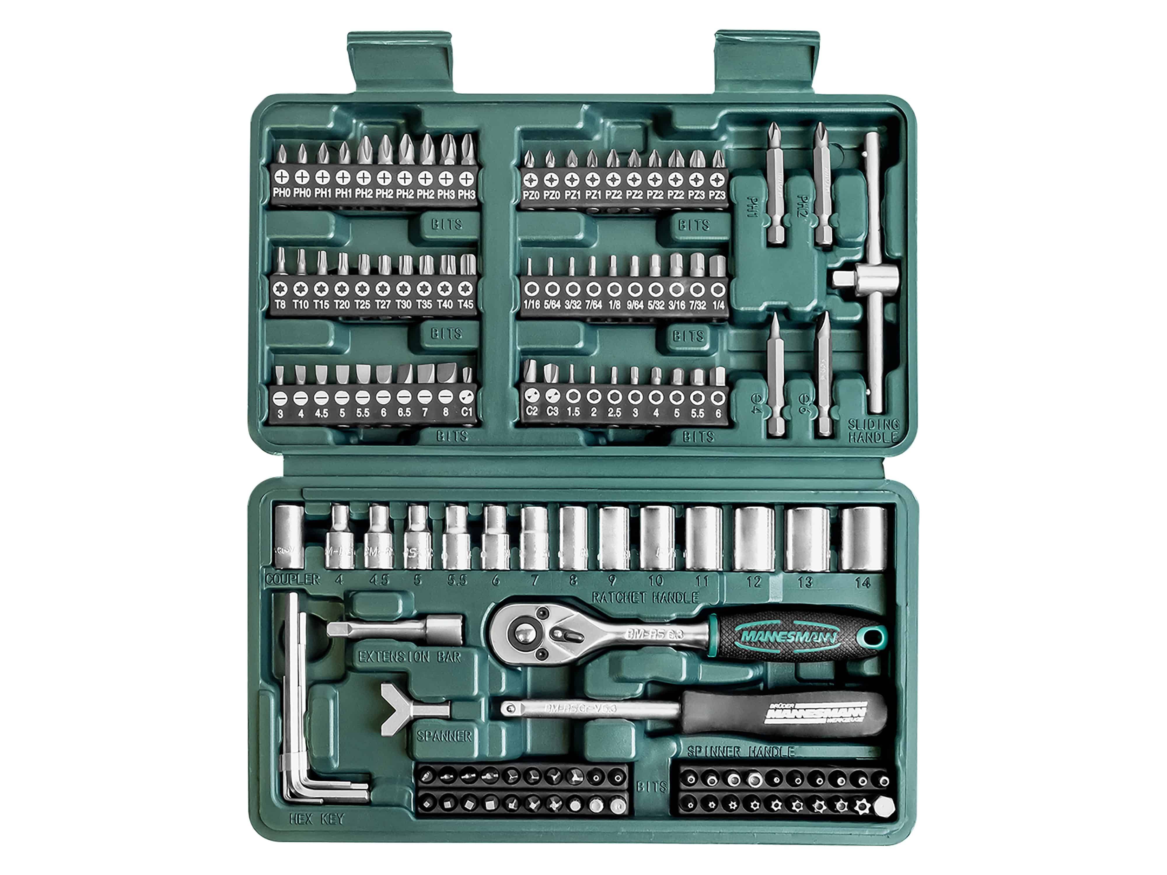 BRÜDER MANNESMANN Steckschlüssel- & Bit-Satz, 130-teilig