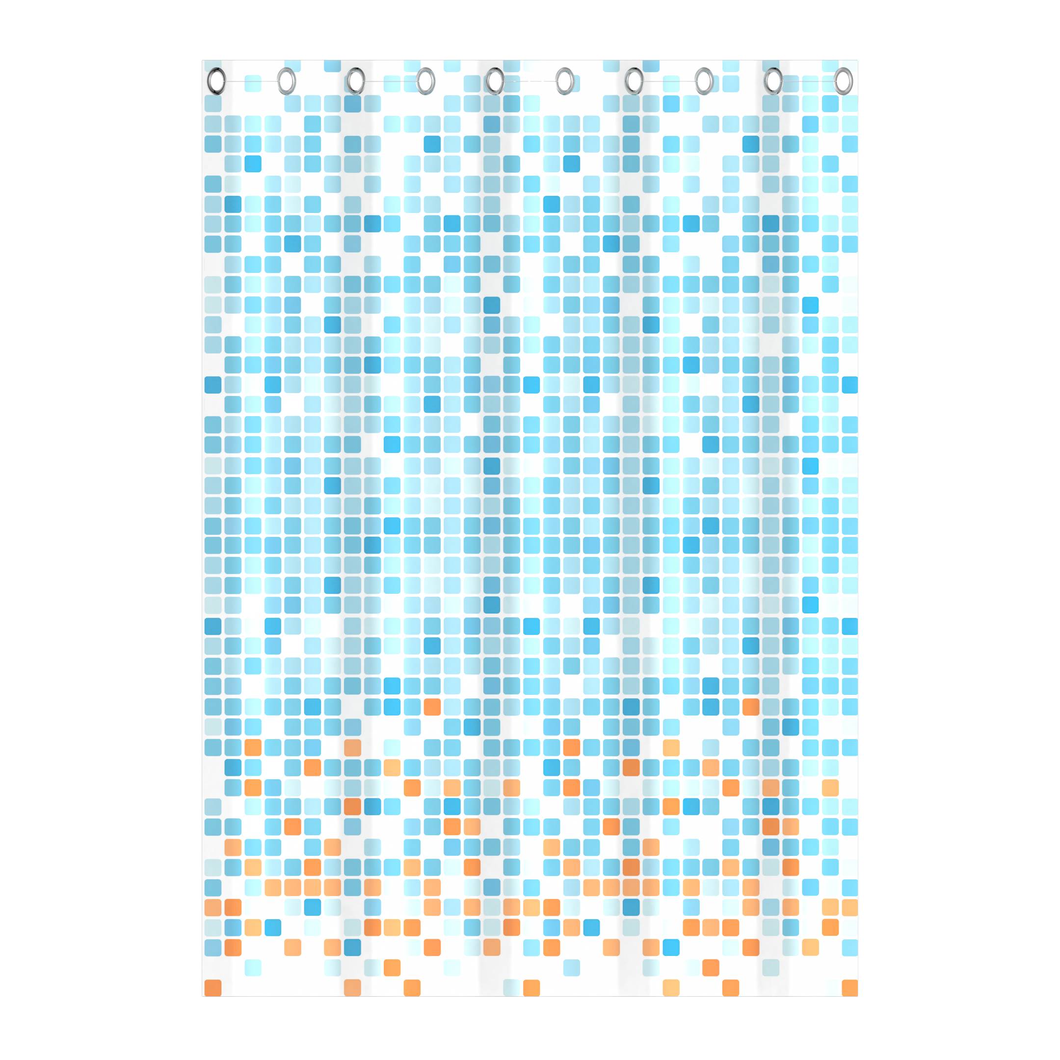 Duschvorhang, Mosaik Blau/Orange