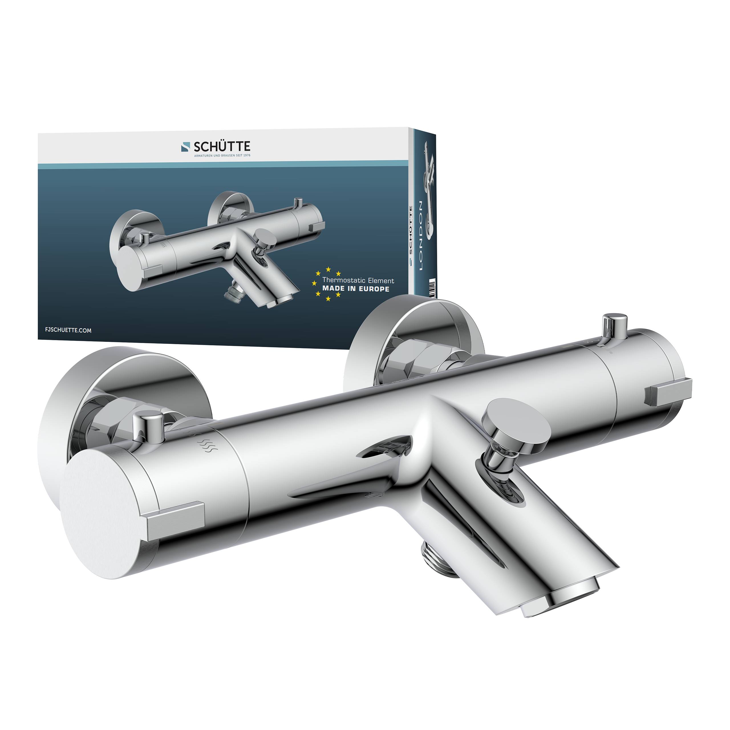 LONDON Thermostat Wannenfüllarmatur, Chrom