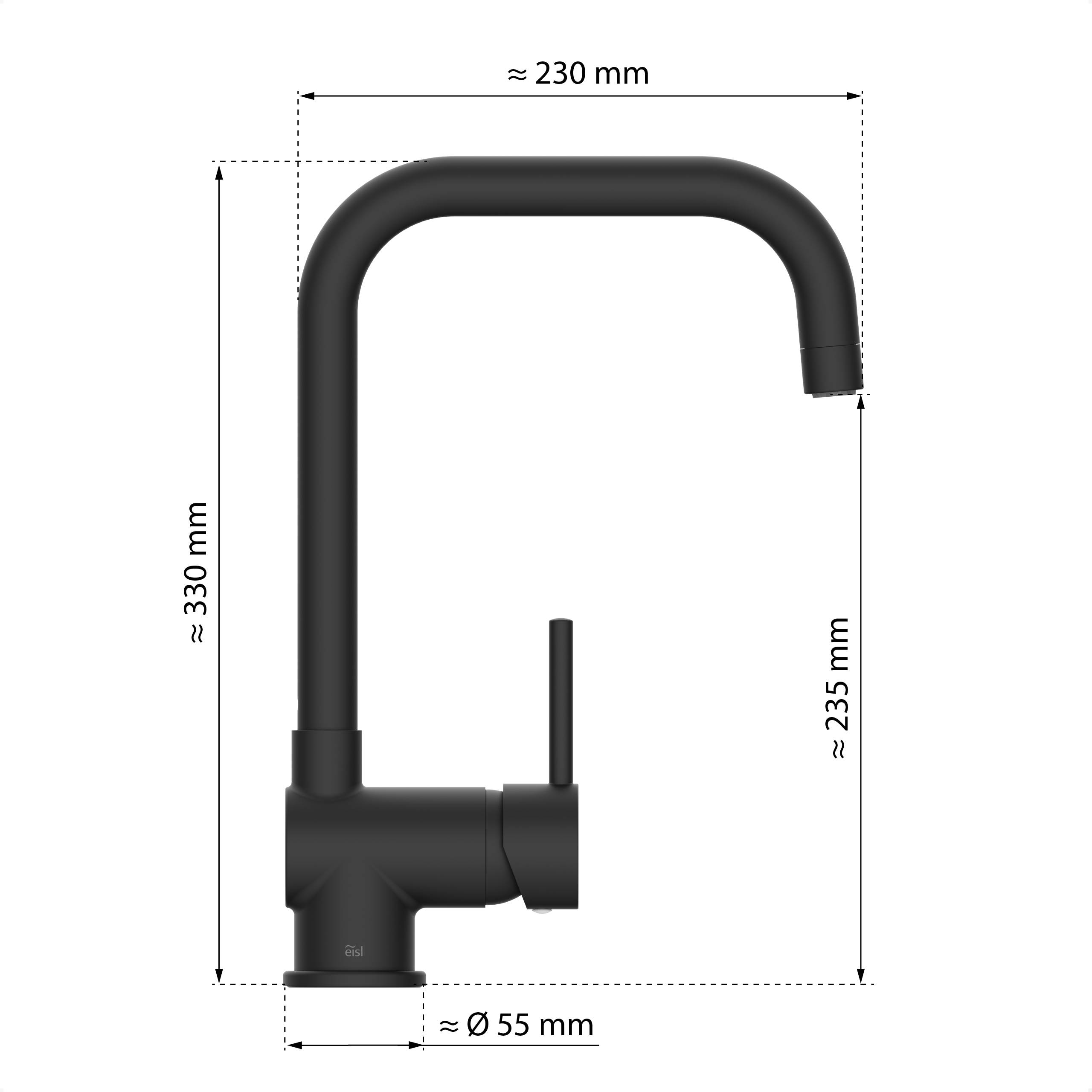 FUTURA Spültischarmatur Niederdruck, Schwarz matt
