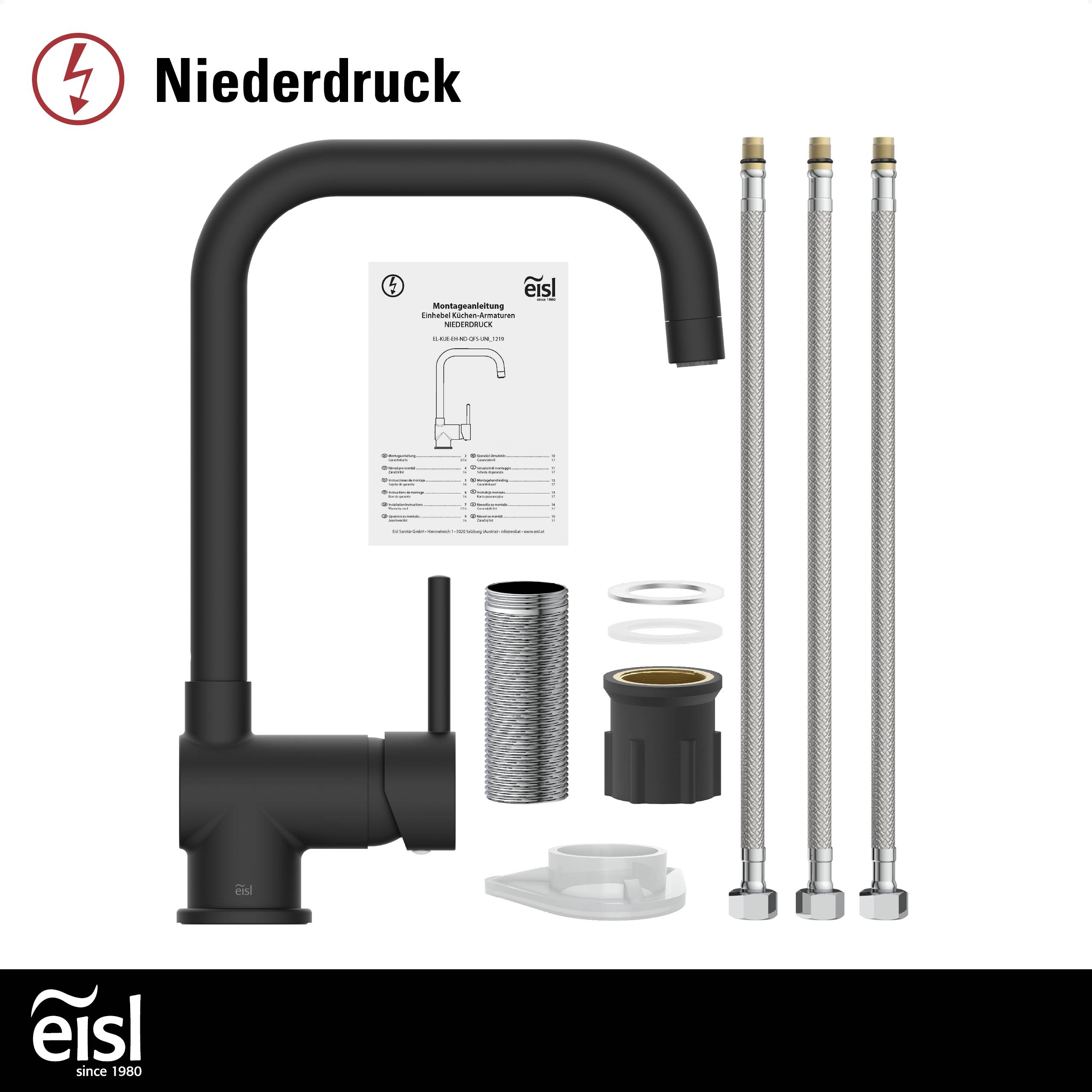 FUTURA Spültischarmatur Niederdruck, Schwarz matt