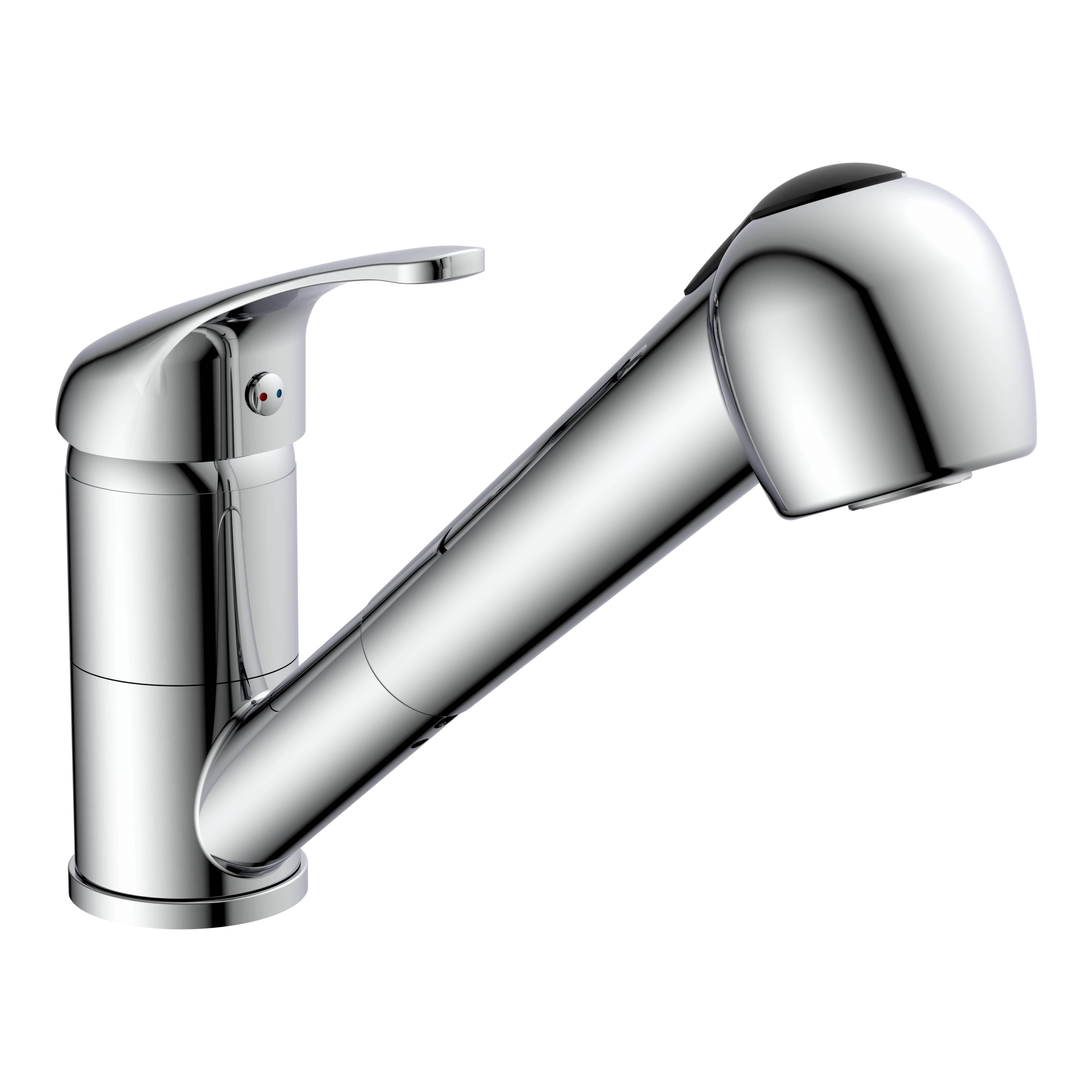 GRANDE VITA CLASSIC Spültischarmatur, Chrom, mit herausziehbarer Geschirrbrause