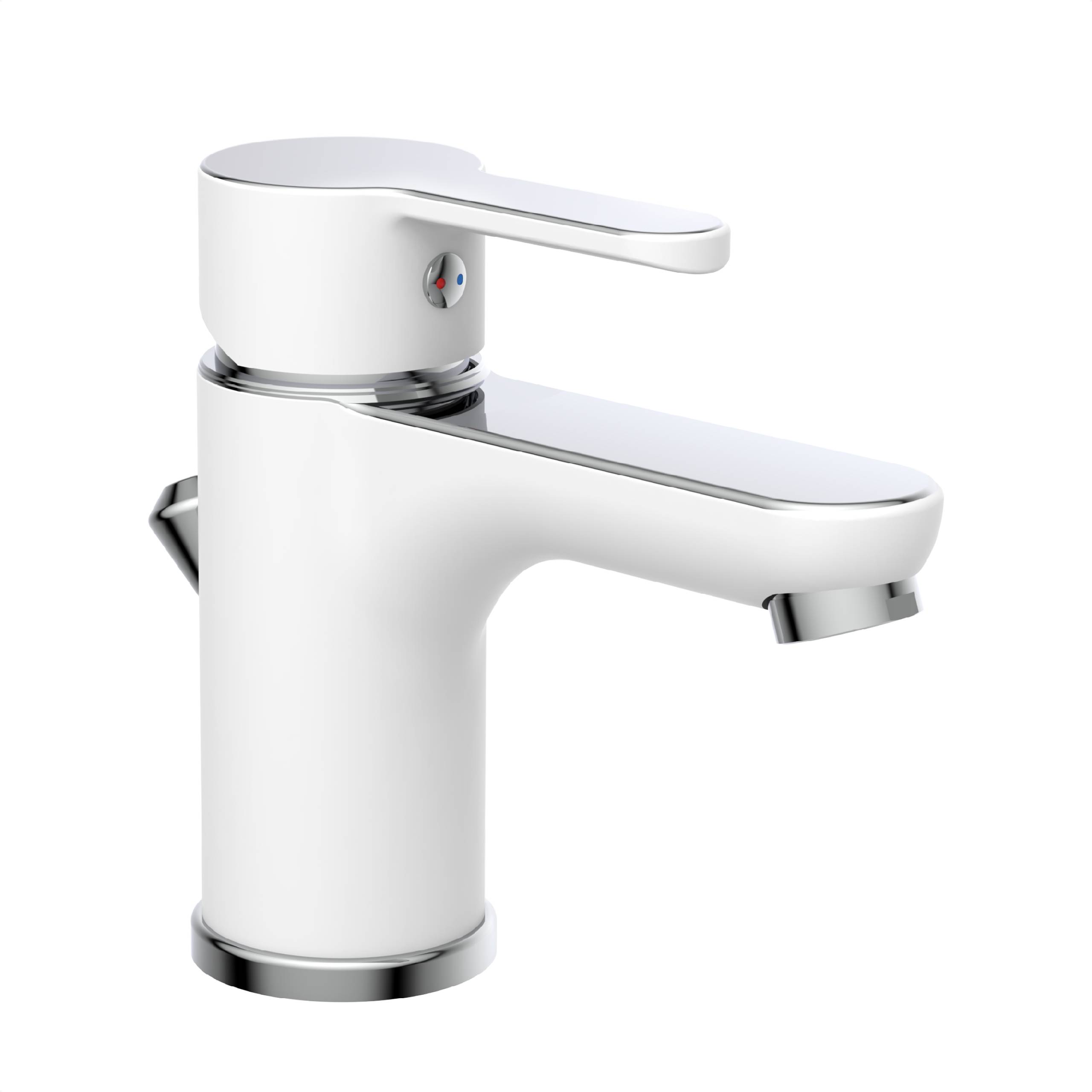 DIZIANI Waschtischarmatur, Weiß/Chrom