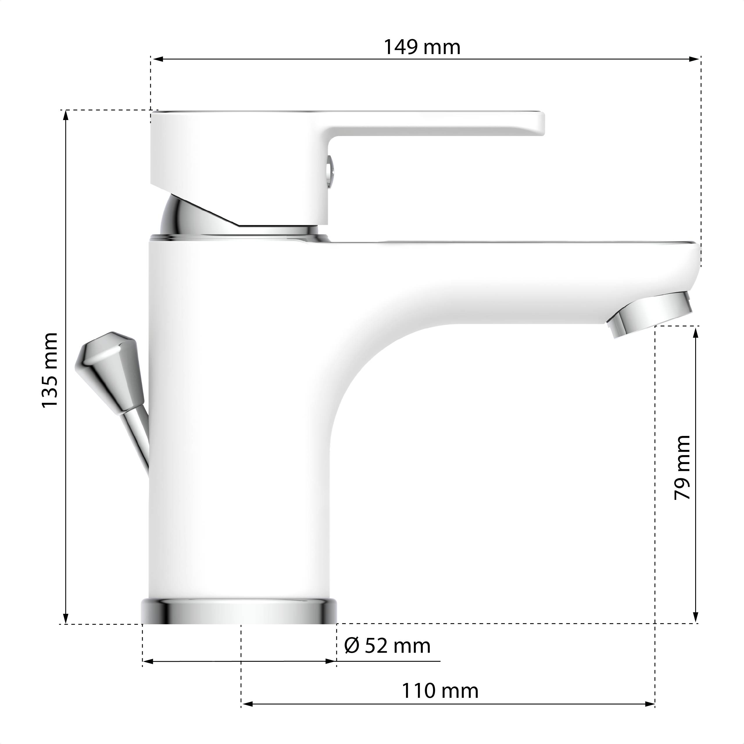 DIZIANI Waschtischarmatur, Weiß/Chrom