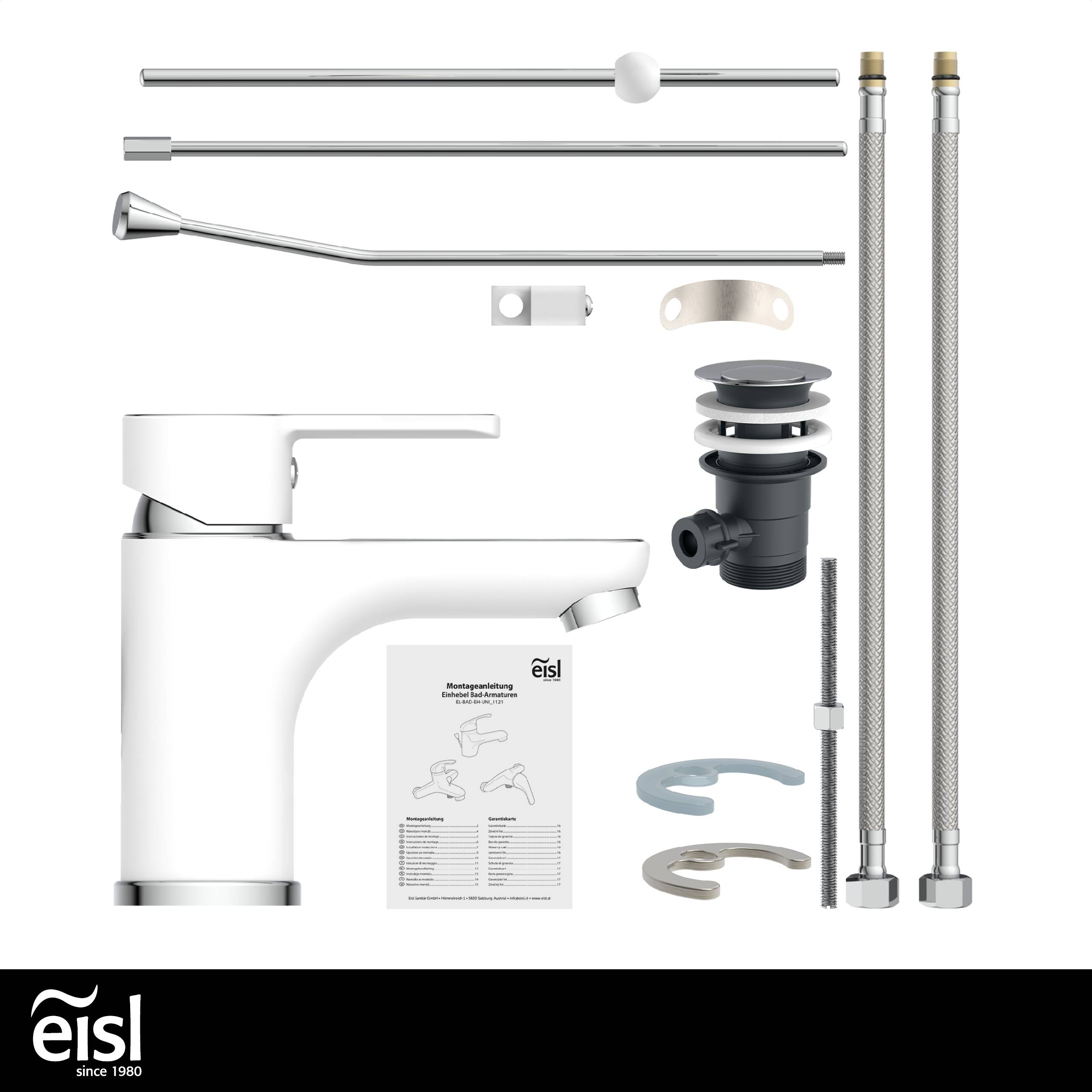 DIZIANI Waschtischarmatur, Weiß/Chrom