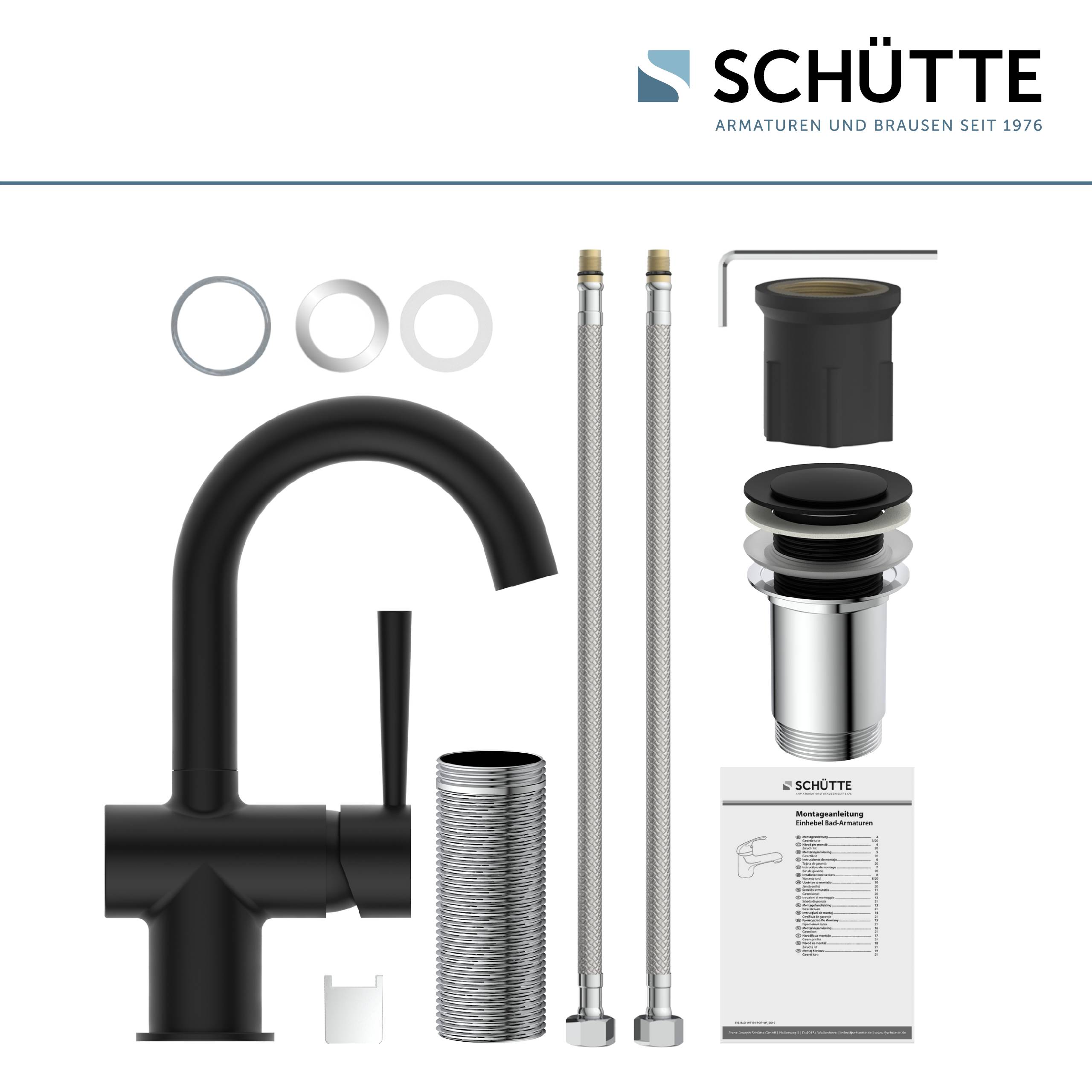 CORNWALL Waschtischarmatur, Schwarz matt