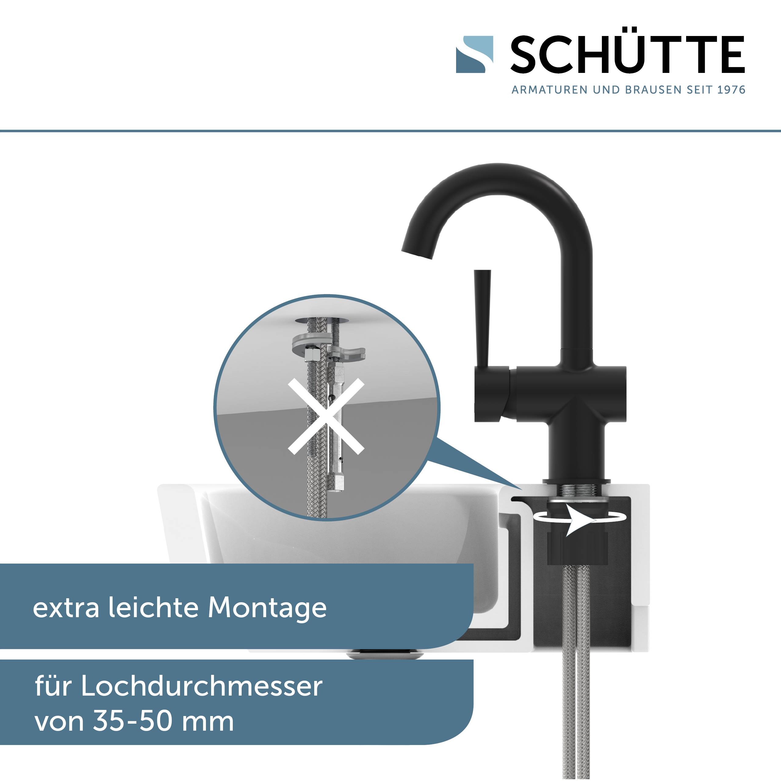 CORNWALL Waschtischarmatur, Schwarz matt