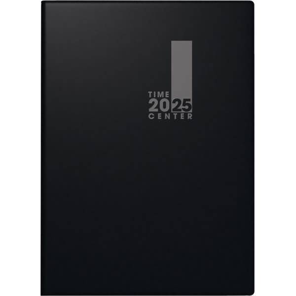 Taschenkalender 10x14cm 1 Woche/2 Seiten Kunststoff-Einband schwarz 2025