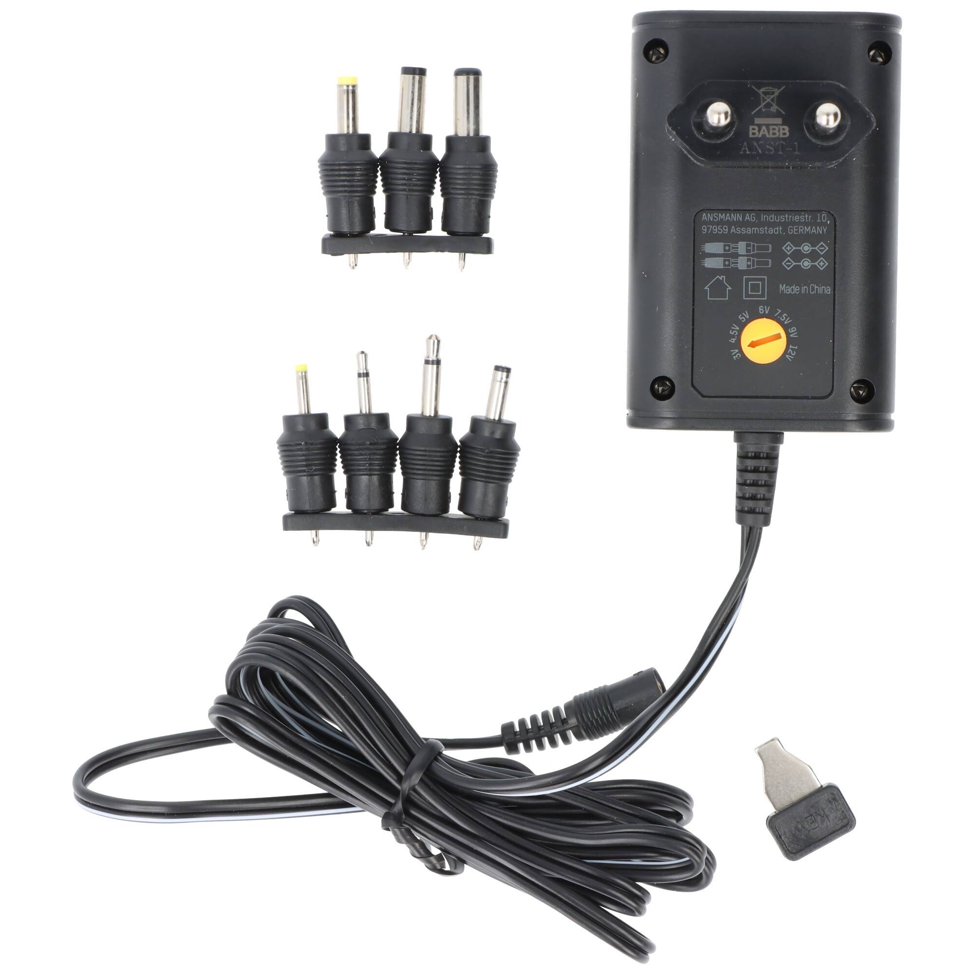 Ansmann APS1000 Universalnetzteil 1201-0023, 3-12 Volt Steckernetzteil inklusive 7 DC-Adapter