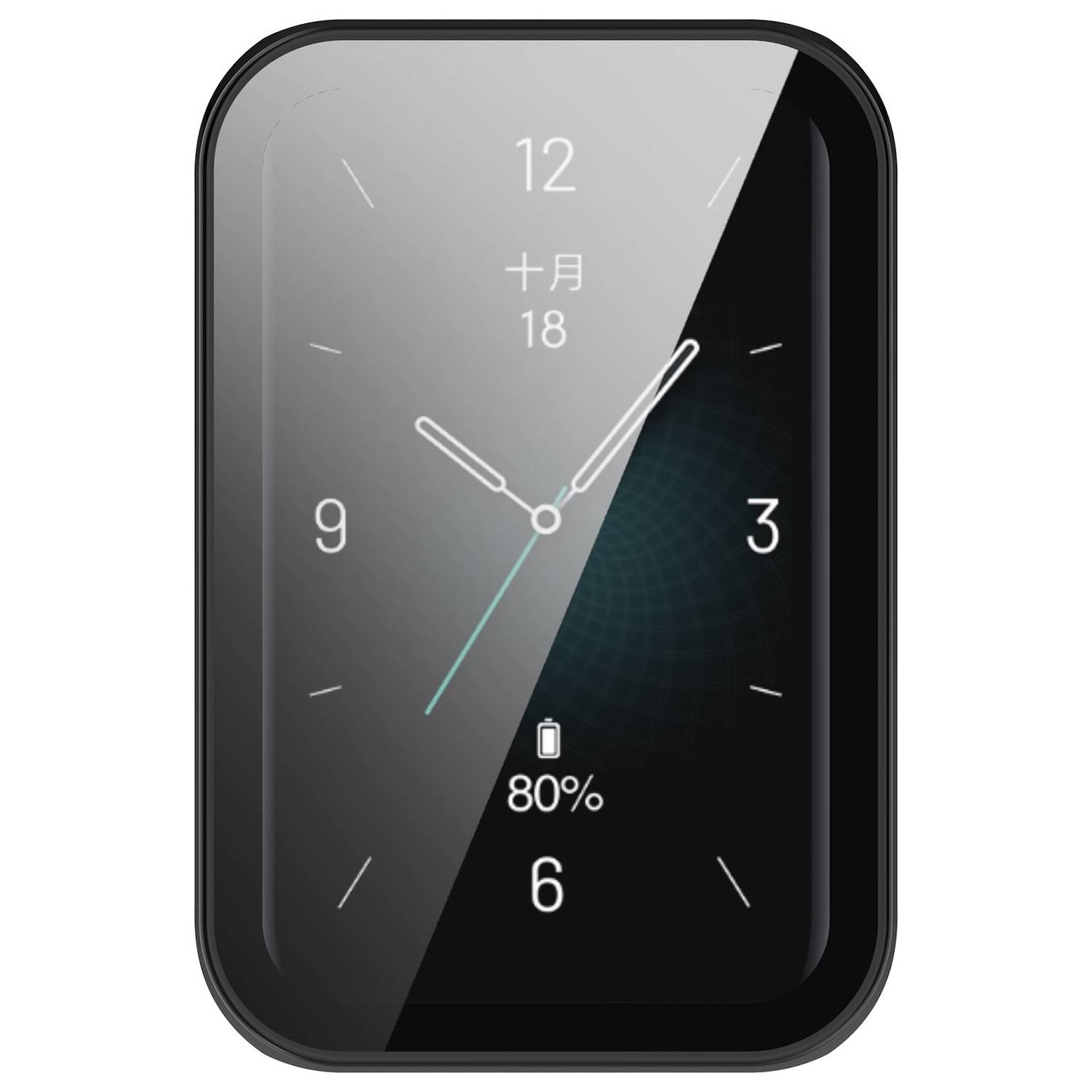 Für Honor Band 9 Kunststoff Smart Watch Hülle + H9 Schutz Hart Glas Schwarz