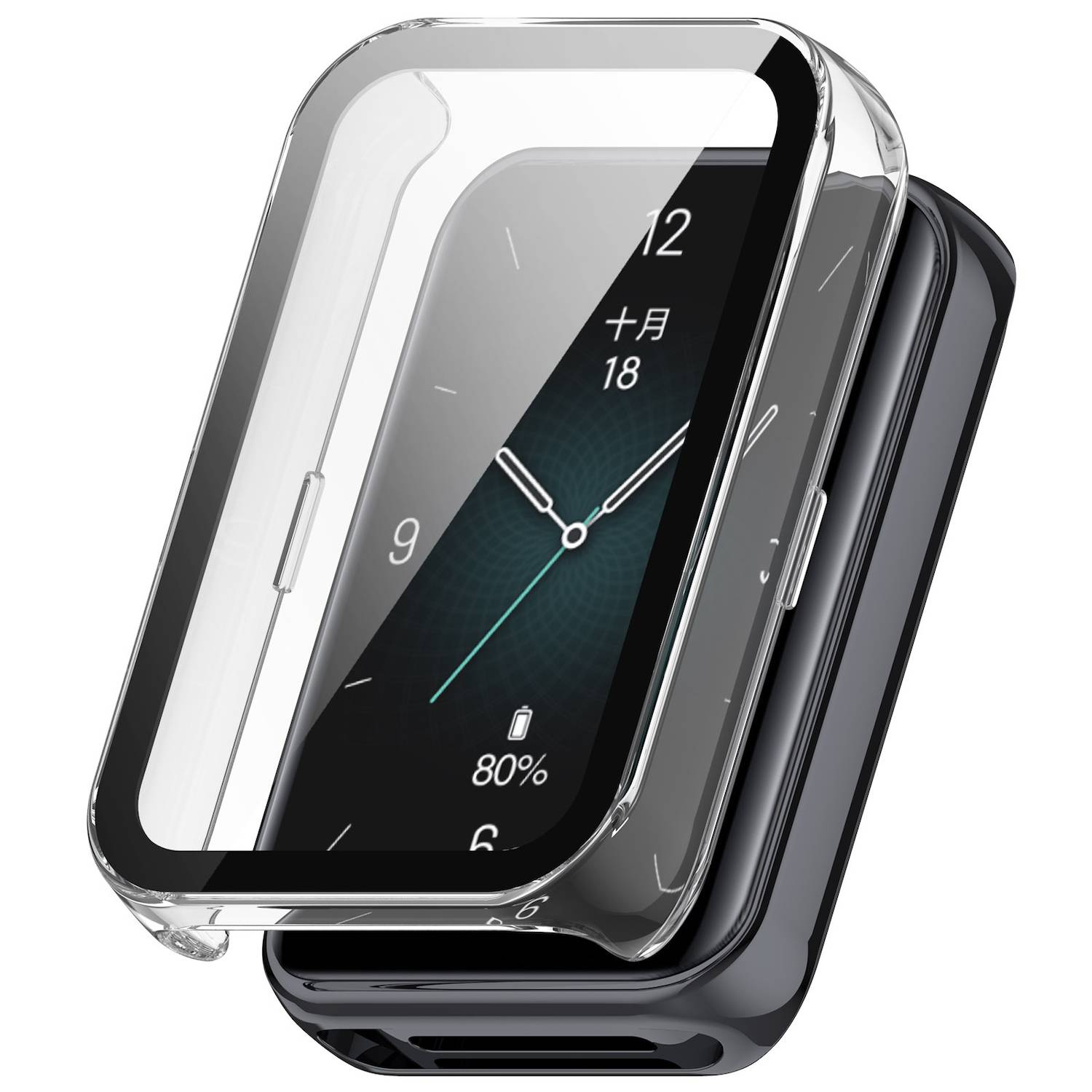 Für Honor Band 9 Kunststoff Smart Watch Hülle + H9 Schutz Hart Glas Transparent
