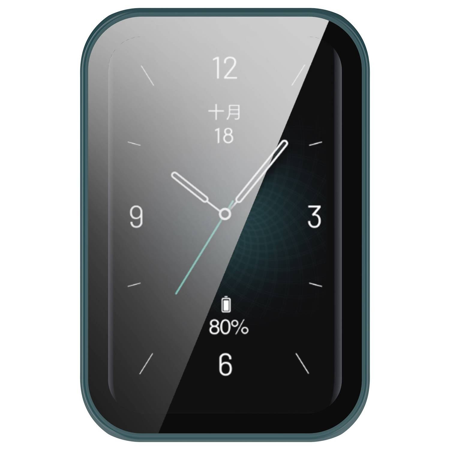 Für Honor Band 9 Kunststoff Smart Watch Hülle + H9 Schutz Hart Glas Grün