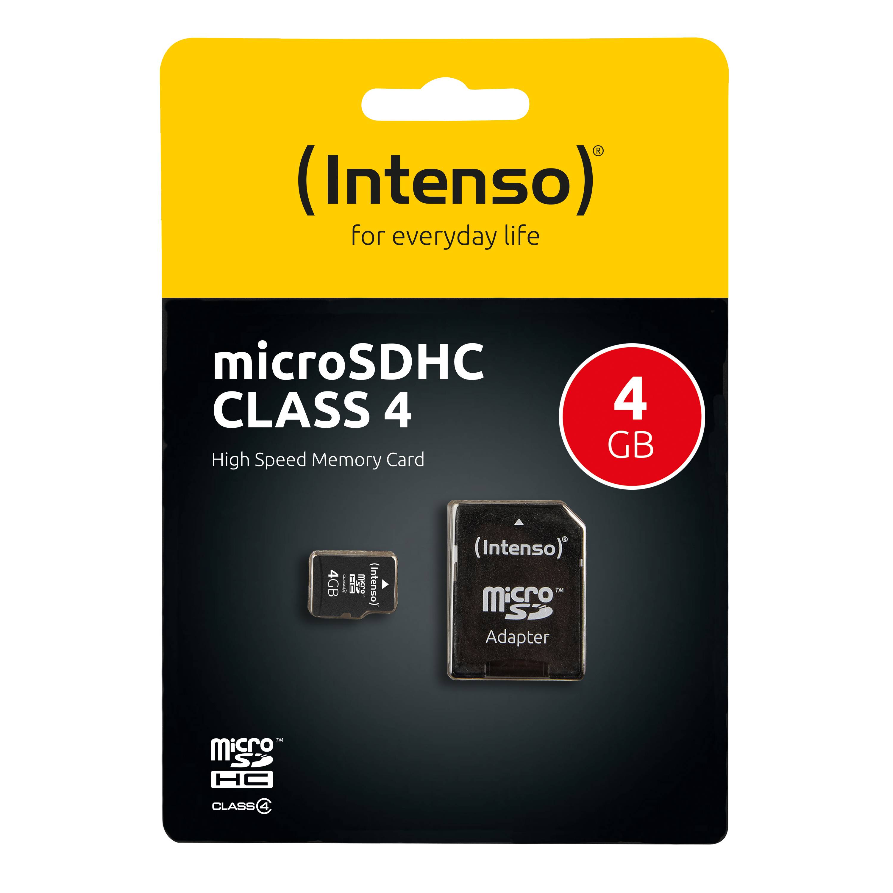 SD MicroSD Card 4GB Intenso inkl. SD Adapter Multimedia-Technik Micro SD Karten