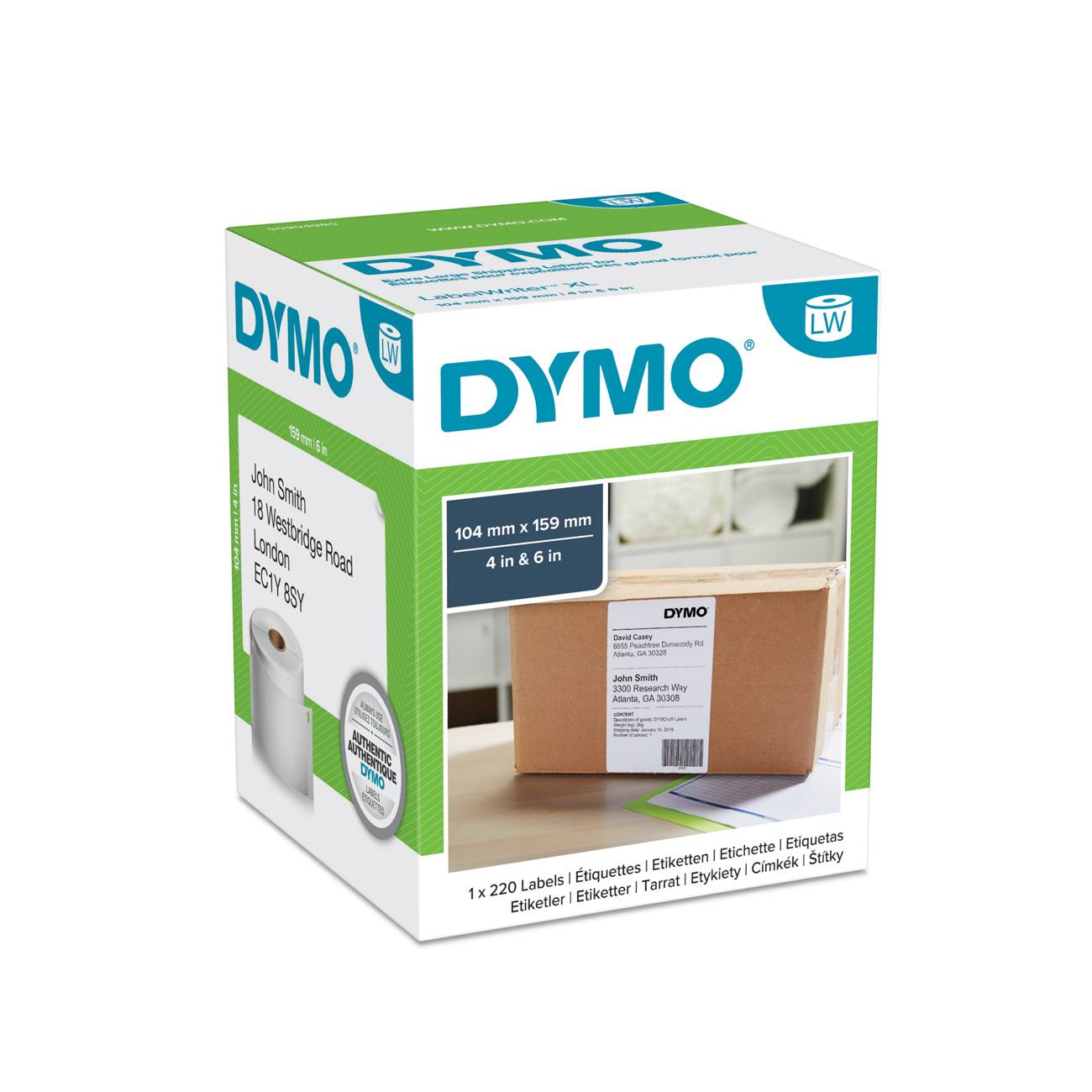 DYMO LW-Versandetiketten nur für LW 4XL/5XL 104x159mm 220St Multimedia-Technik Etiketten