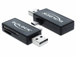 DELOCK Card Reader USB micro B -> SD/microSD OTG extern Multimedia-Technik