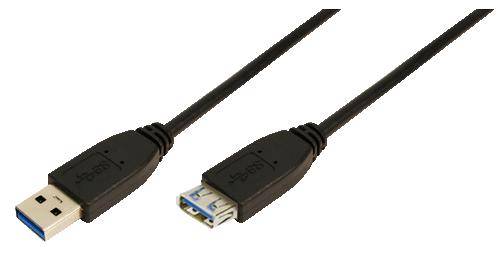 Logilink USB Kabel A -> A St/Bu 2.00m Verl. schwarz Multimedia-Technik USB-Kabel