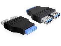 DELOCK USB3.0 Adapter Pinheader -> 2x A Bu/Bu nebeneinand / Konverter USB