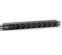 Equip 333285 Stromverteilereinheit (PDU) 8 AC-Ausgänge 1U Schwarz Multimedia-Technik