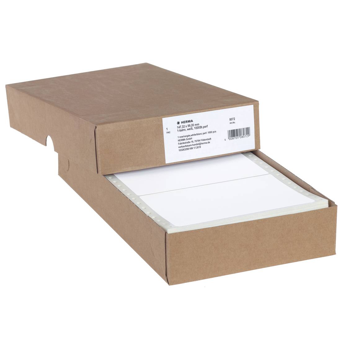 HERMA Computeretik. weiß 147,32x99,2 mm perforiert 1000 St. Multimedia-Technik Etiketten