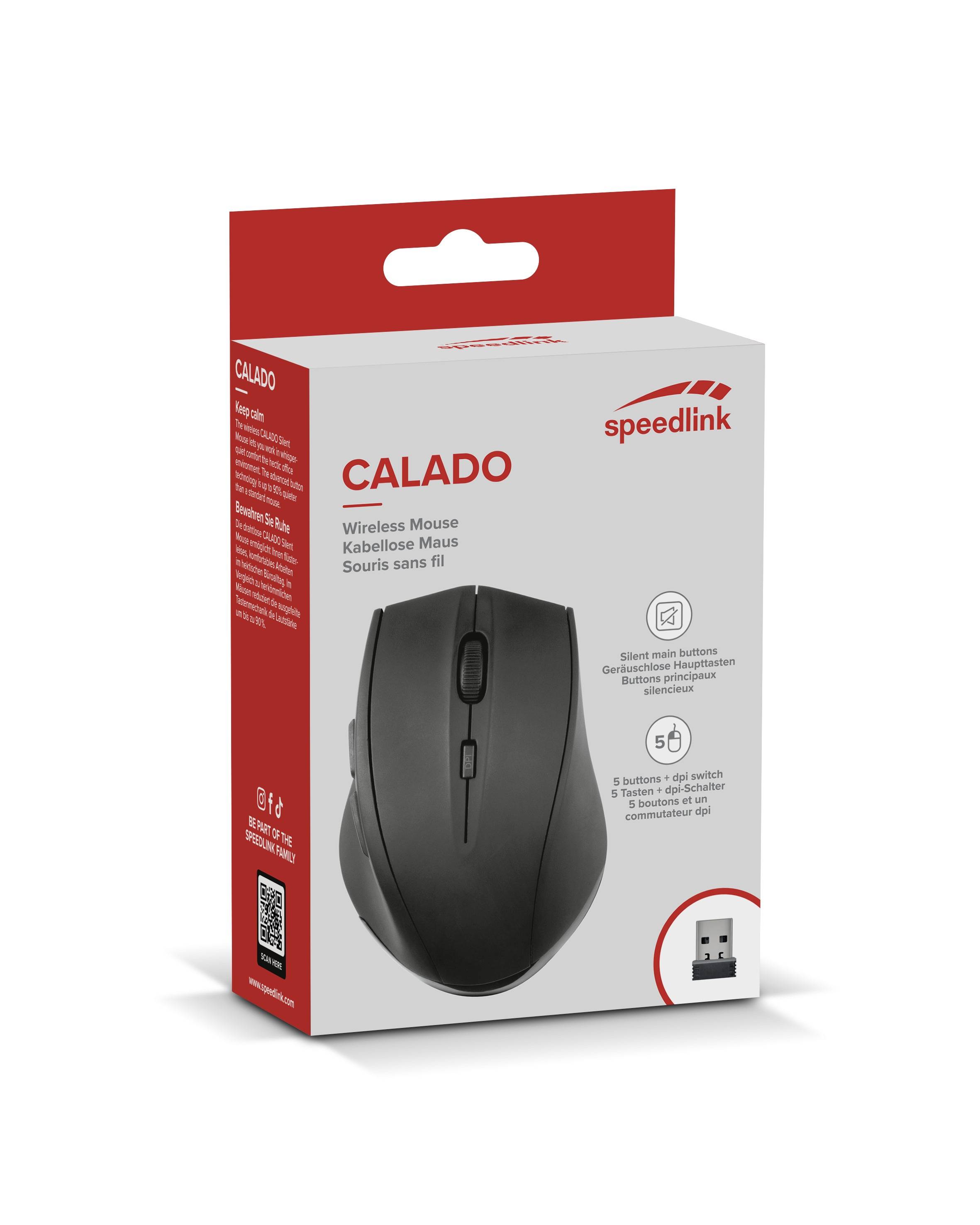 Speedlink Maus CALADO, kabellos, Leise, schwarz retail Eingabe / Ausgabe Mäuse & Tastaturen