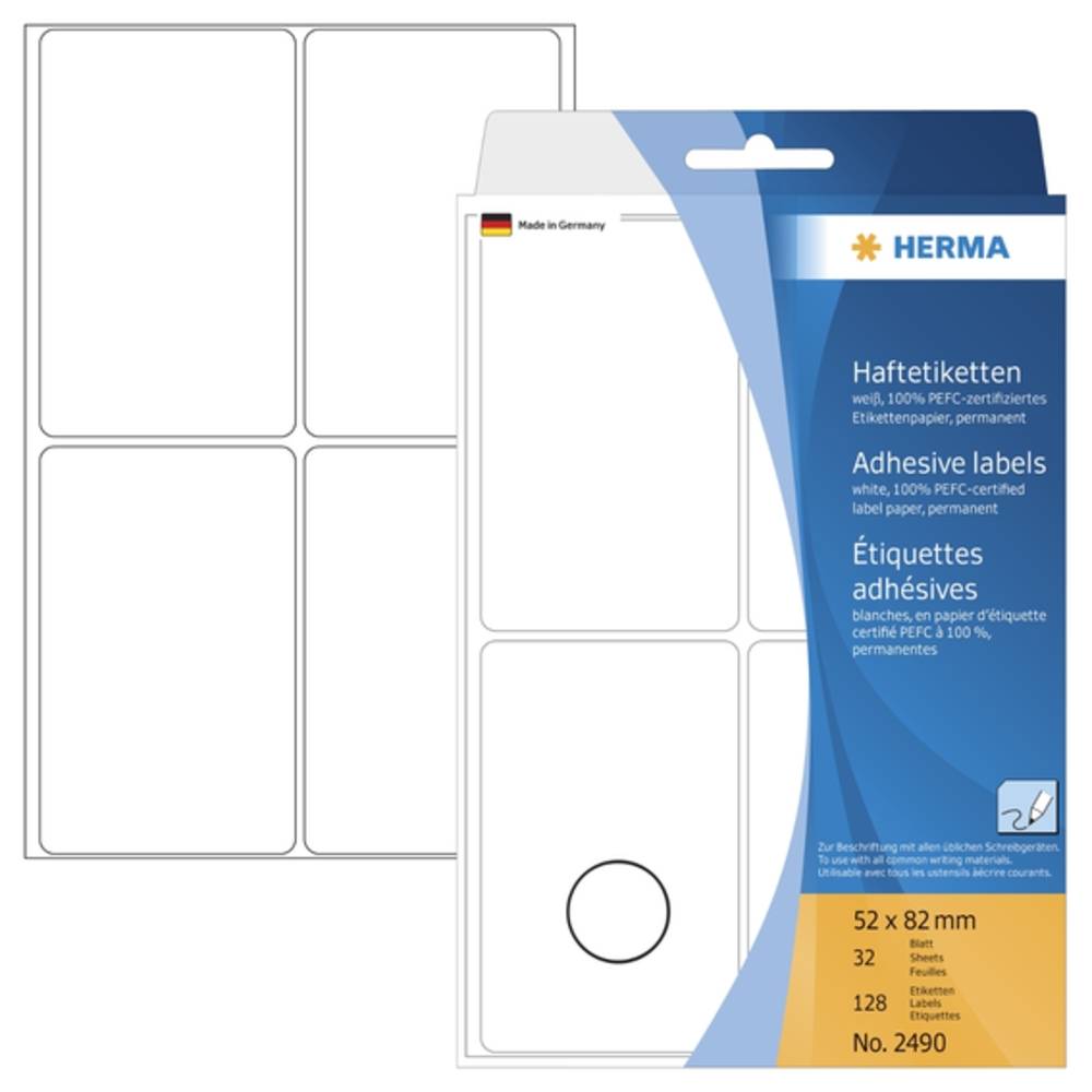 HERMA Vielzwecketiketten weiß 52x82 mm Papier matt 128 St. Multimedia-Technik Etiketten