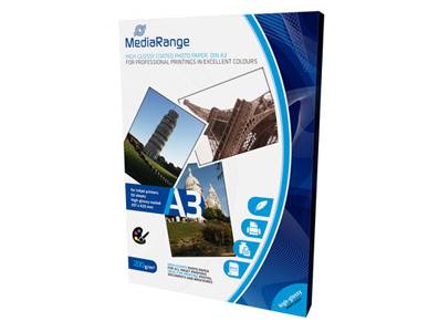 MediaRange Foto Papier hochglänzend A3 200g 50 Blatt Multimedia-Technik