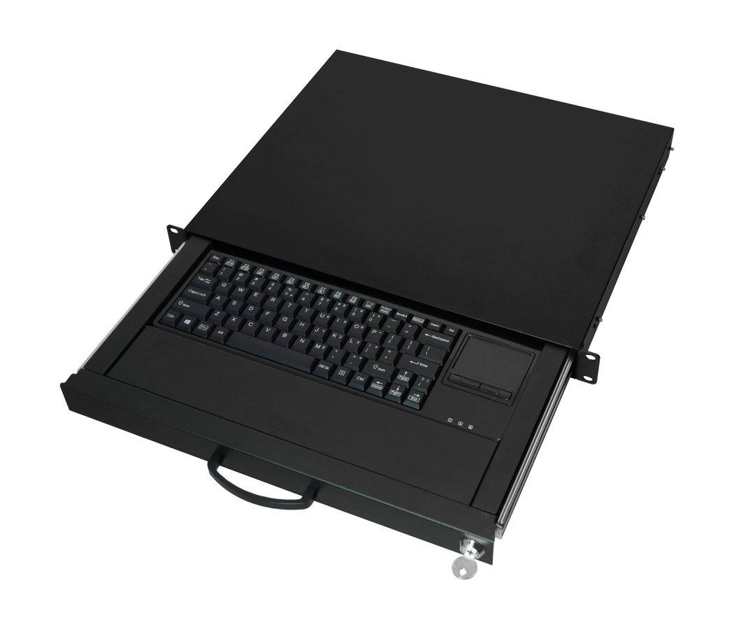 aixcase 19 Rack 1U Tastatur US Touchpad USB schwarz Multimedia-Technik 19 Zubehör