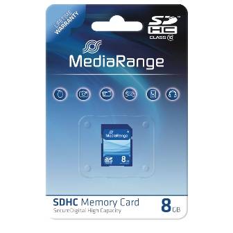 MediaRange SD Card 8GB SDHC CL.10 Multimedia-Technik SD Karten