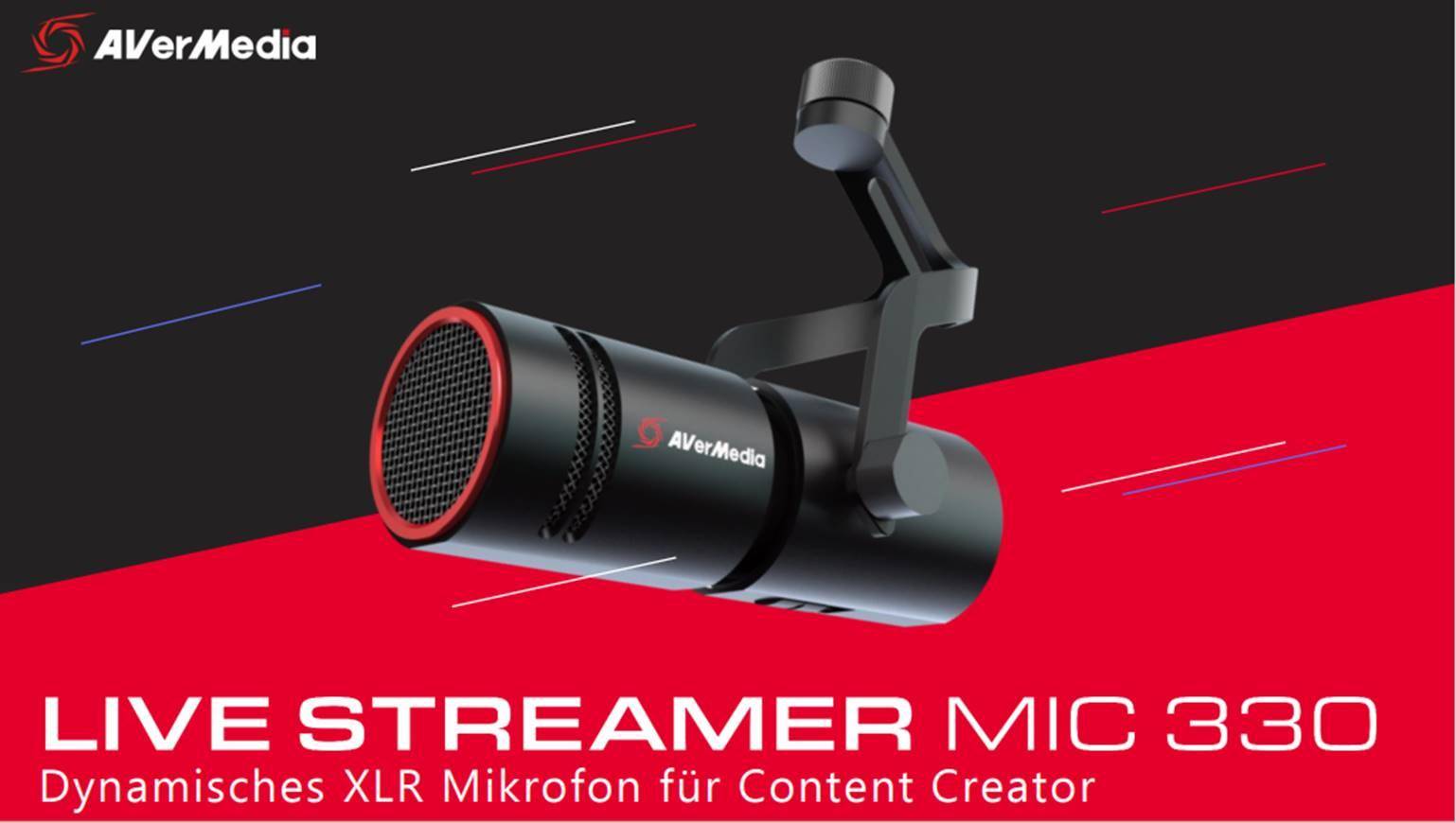 AVerMedia Mikrofon, Live Streamer Mic, XLR (AM330) Multimedia-Technik Mikrofone