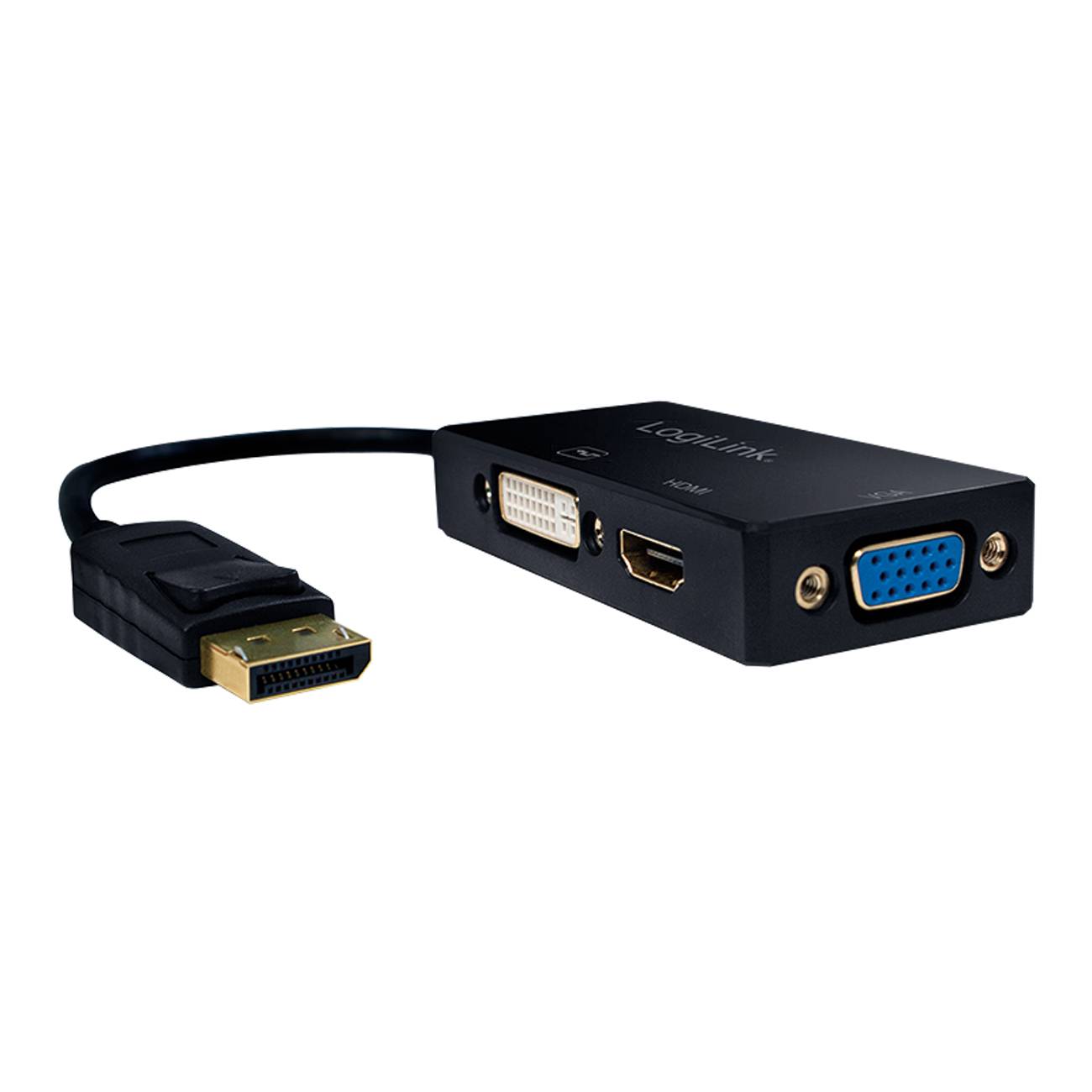 Logilink 4K DisplayPort 1.2 zu DVI/HDMI/VGA Adapter Multimedia-Technik Displayport-Kabel