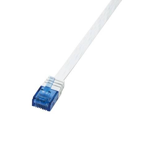 Logilink Flachpatchkabel RJ45 U/UTP Cat6 0.50m weiß Kabel Patchkabel Cat.6