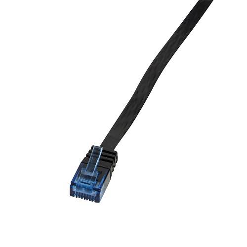 Logilink Flachpatchkabel RJ45 U/UTP Cat6 10.00m schwarz Kabel Patchkabel Cat.6