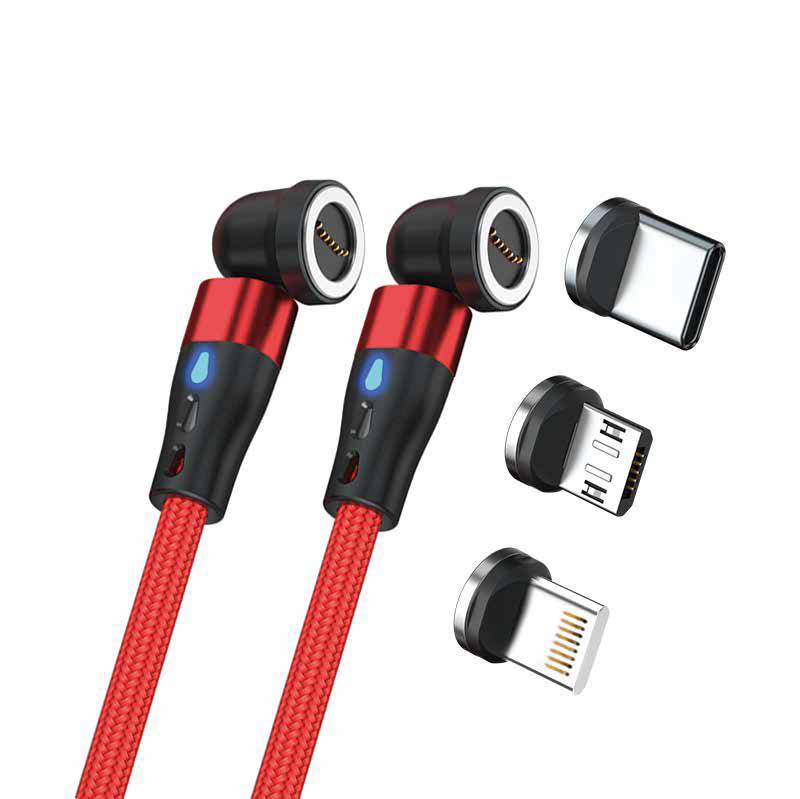 RealPower Magentic cable,1m,2x magnetisch,rot mit Adaptern Multimedia-Technik Ladegerät