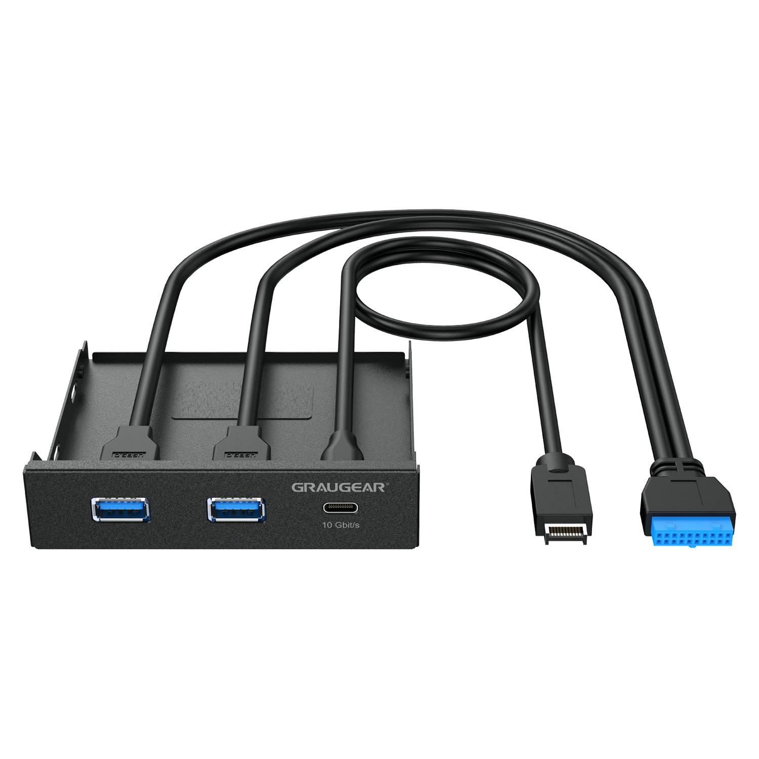 GRAUGEAR Multi Frontblende 3-Port USB-HUB, 1x USB-C,2x USB-A retail Multimedia-Technik HUBs